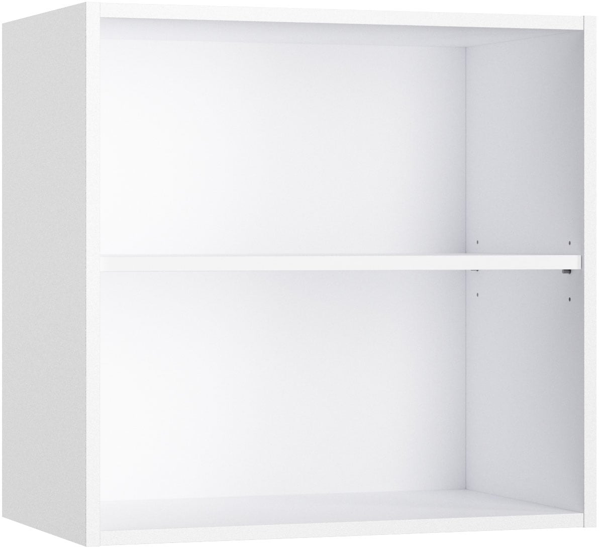 Ablageregal OPTIFIT, B:60cm H:57,6cm T:34,6cm, weiß, Holzwerkstoff, Regale, "OPTImulti", Breite 60 cm, Höhe 57,6 cm, mit 2 Fächern