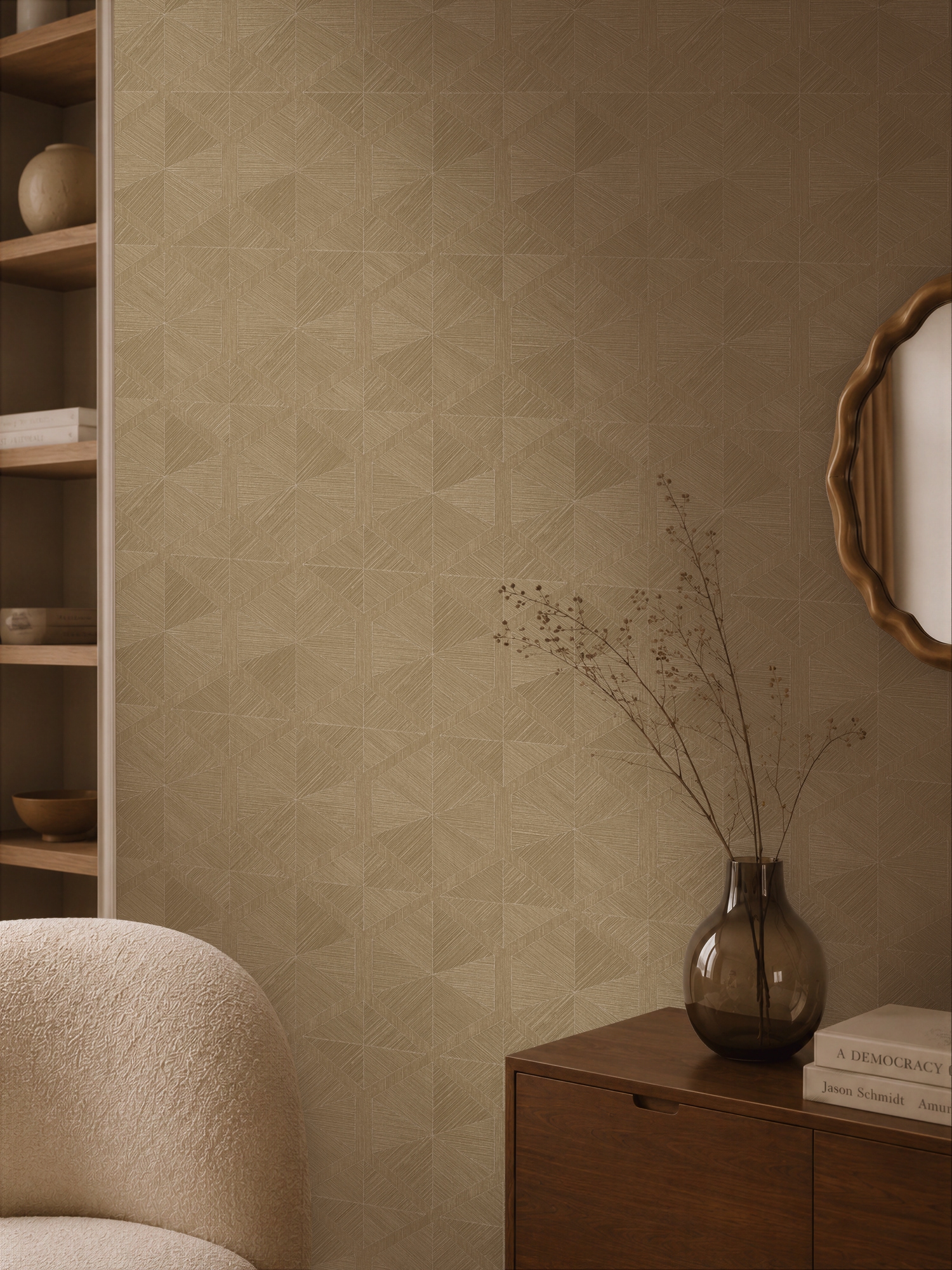 living walls Vliestapete "Cosiness Geometrie – Vorgeleimte 3D Vliestapete" 3D-Optik geometrisch leicht glänzend strukturiert Grafisches Geometriemuster mit strukturierter 3D-Wirkung