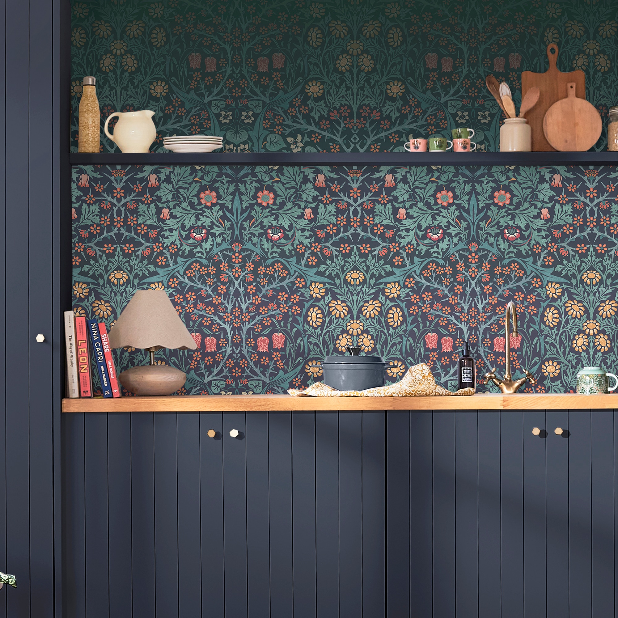 WILLIAM MORRIS AT HOME "Blackthorn" Retro glatt Designer Tapete, 10mx52cm (ca. 5m2)
