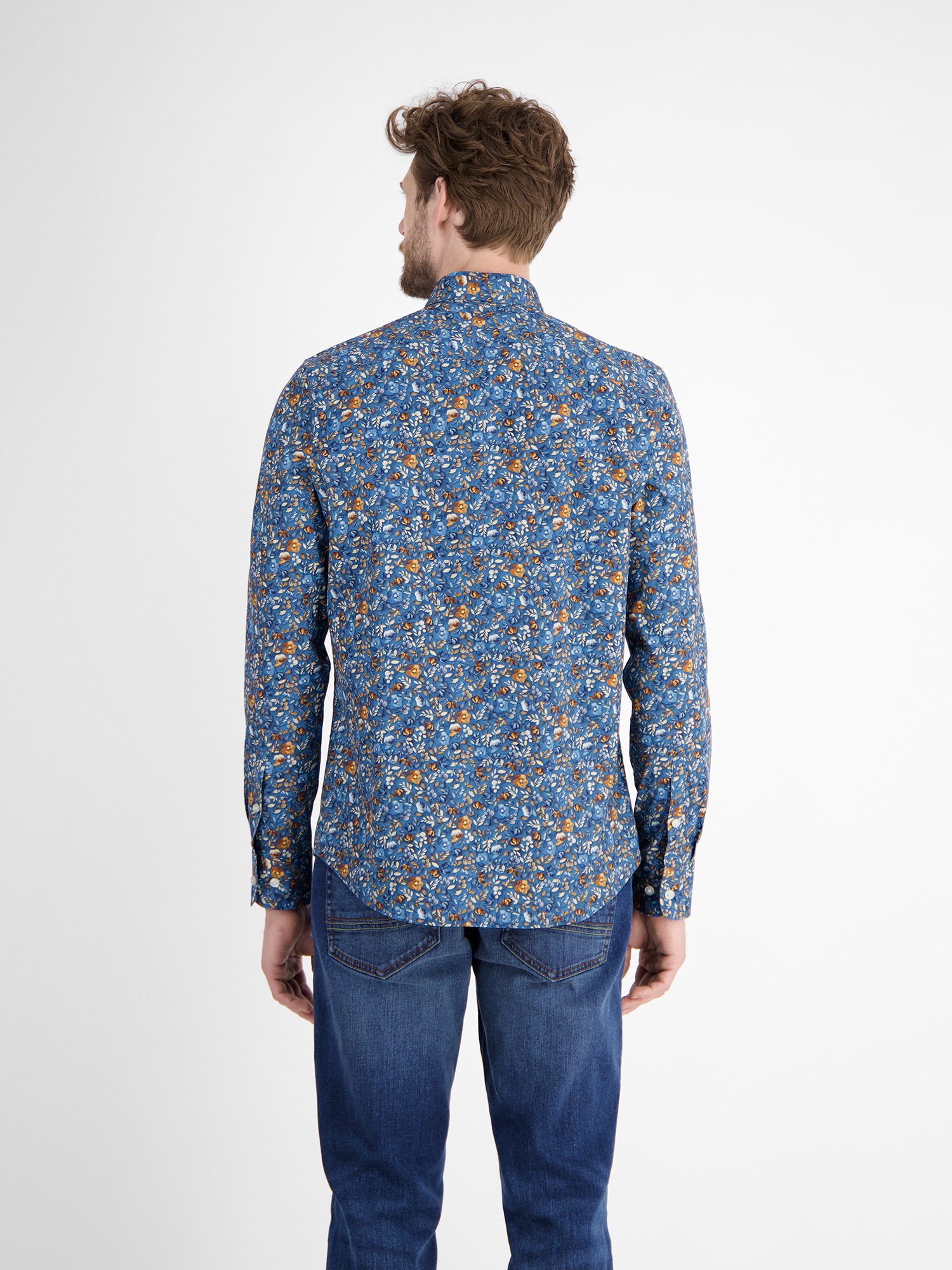 LERROS Langarmhemd "LERROS Stretch-Herrenhemd FLOWERS" günstig online kaufen