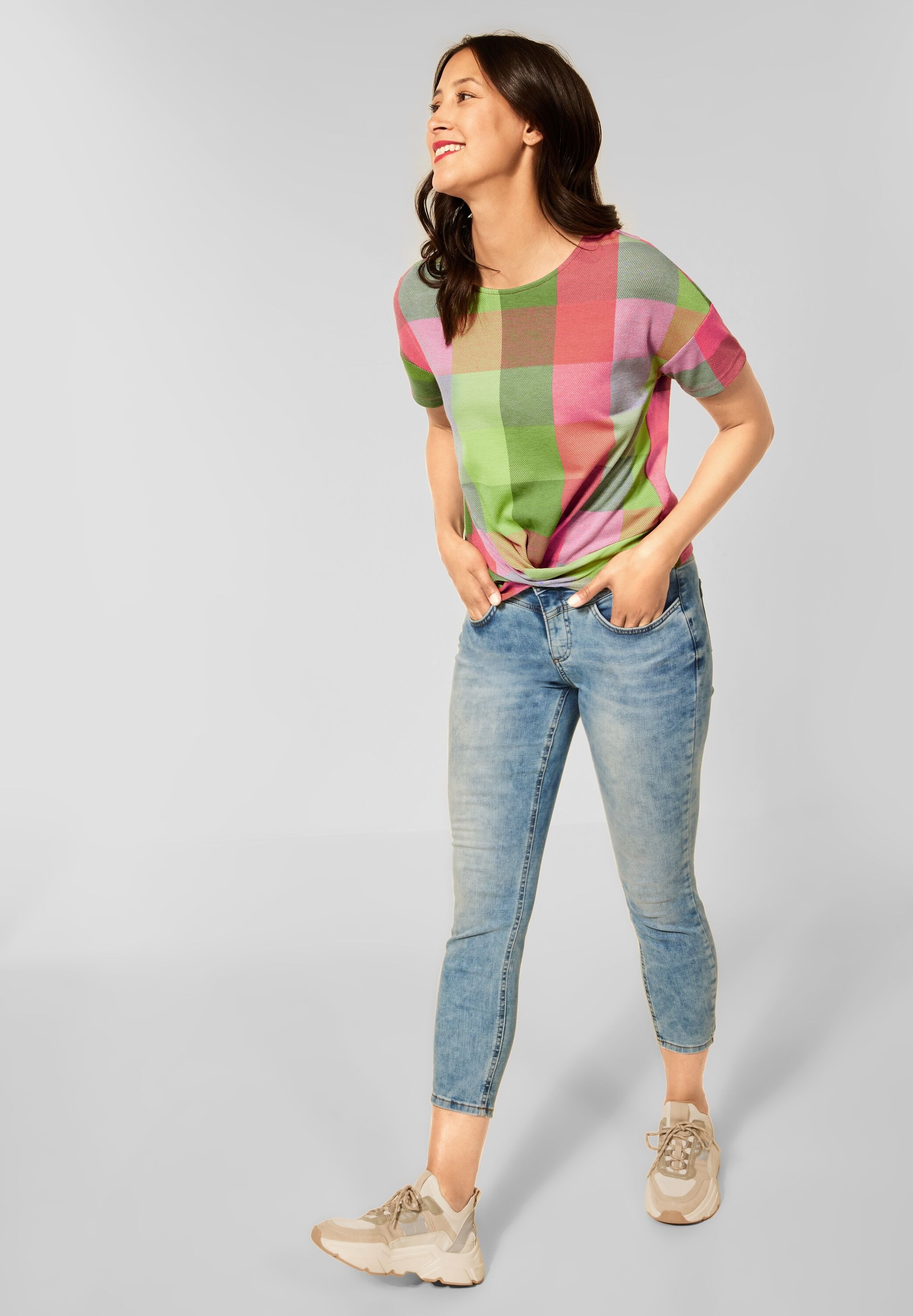 STREET ONE T-Shirt, mit Karomuster