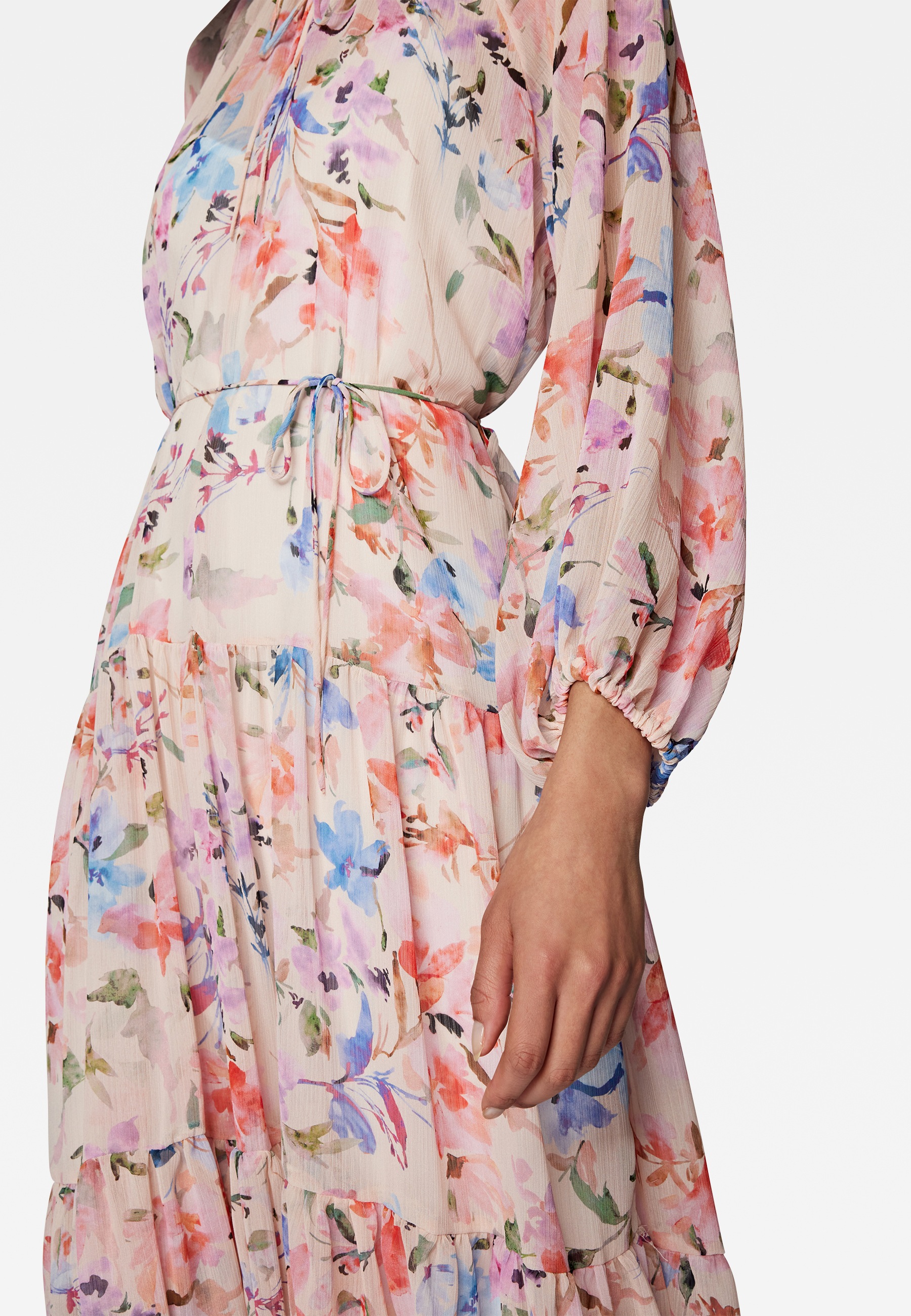 Mavi Maxikleid »LONG DRESS«, Maxi Rüschenkleid