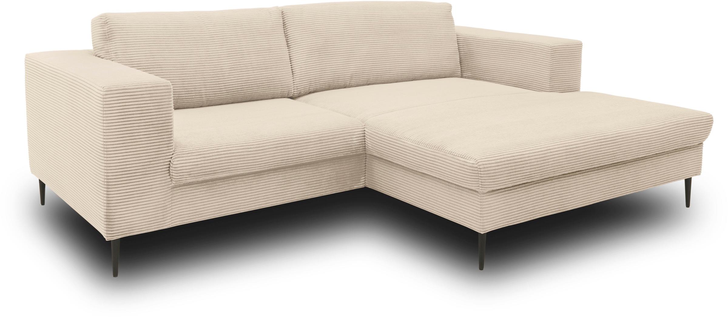 DOMO collection Ecksofa »Modica kompakt und elegant, Breite 244, L-Form«, moderne Optik mit extrabreiter Recamiere, auch in Cord