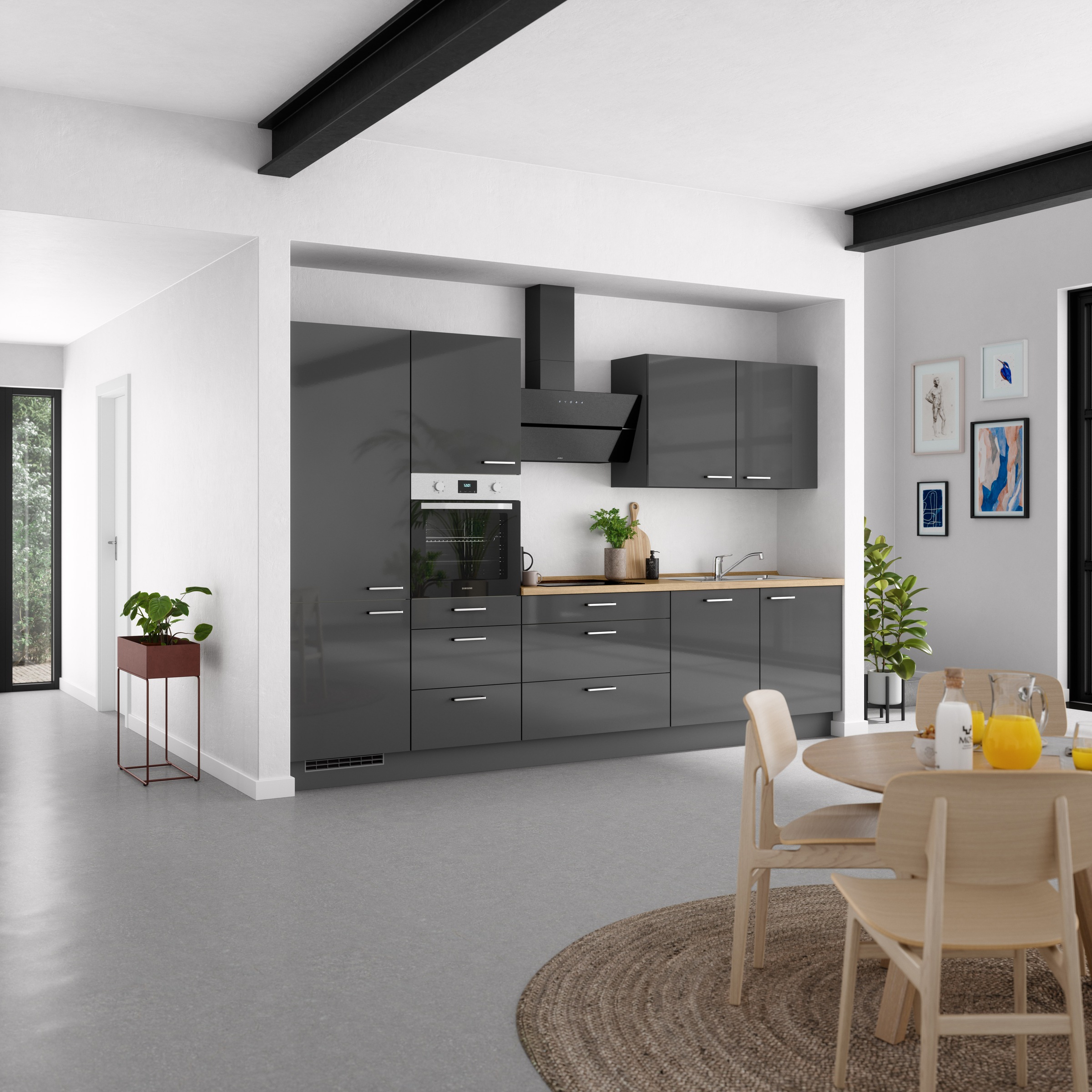 nobilia® Küchenzeile »"Flash II"«, vormontiert, Ausrichtung wählbar, Breite 330 cm, wahlw. mit E-Geräten