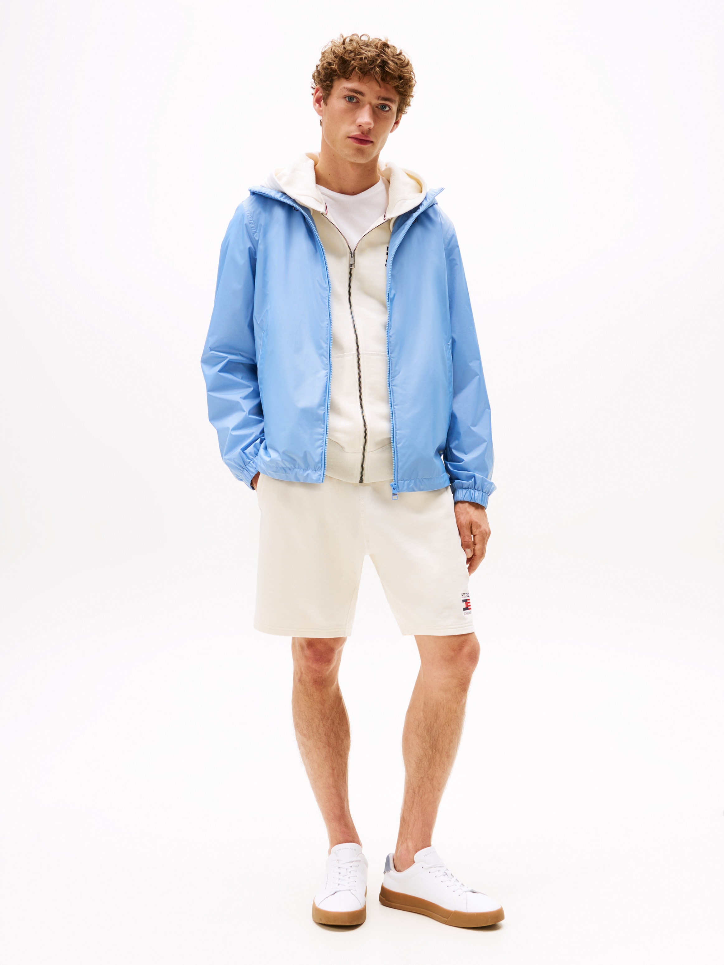 Tommy Hilfiger Blouson »RWB HOODED JACKET«, mit Kapuze, elastische Bündchen, wasserabweisend