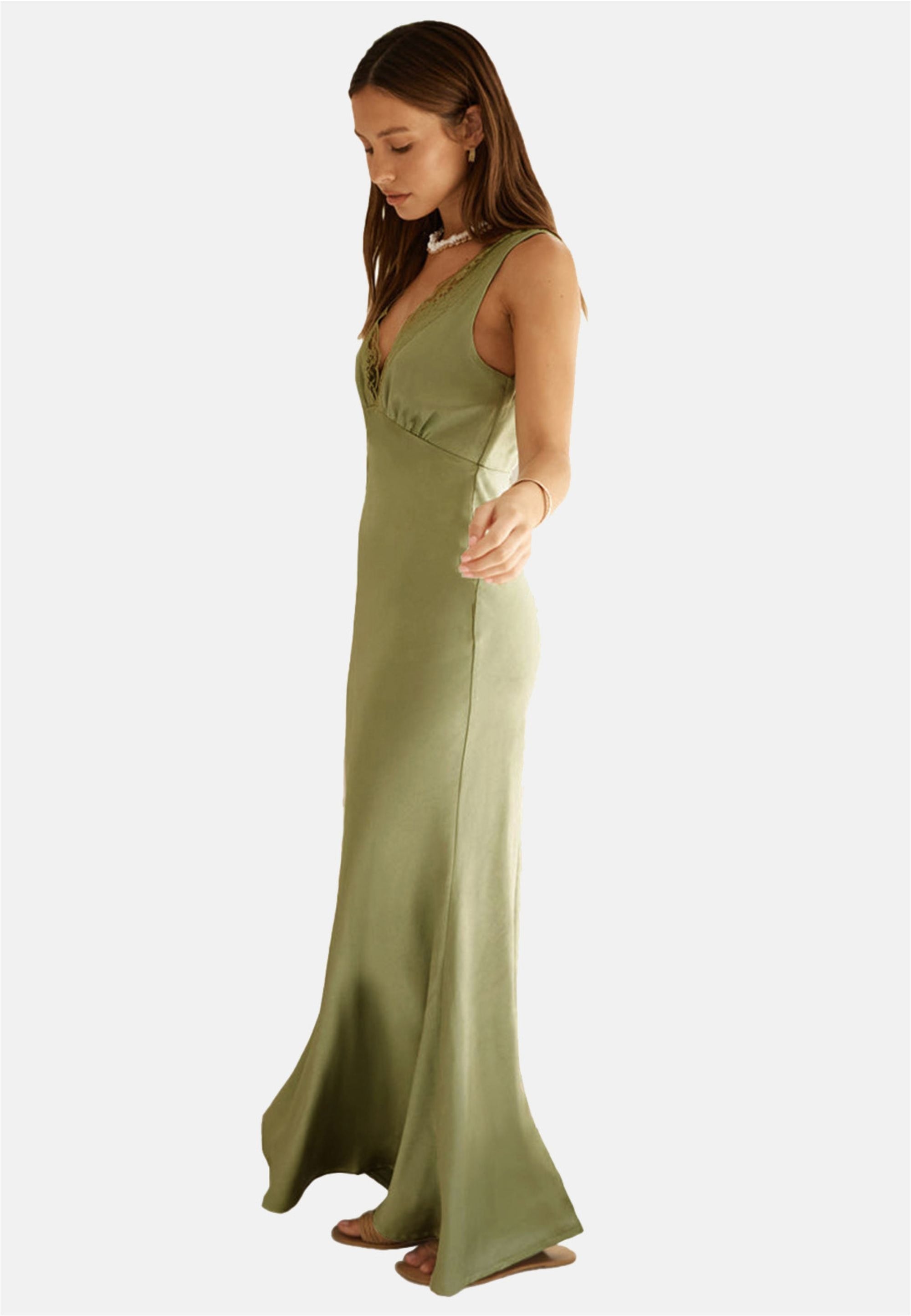 Moda Minx Jerseykleid »Ella Long Dress«, mit wunderschönem Spitzenbesatz an den Trägern
