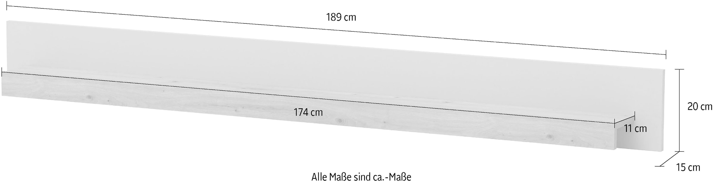 Home affaire Wandboard »Sonora, modernes Wandregal, Wandhalter mit Ablagefläche, 189 cm breit« vielseitig einsetzbares Hängeregal, in zwei Größen verfügbar