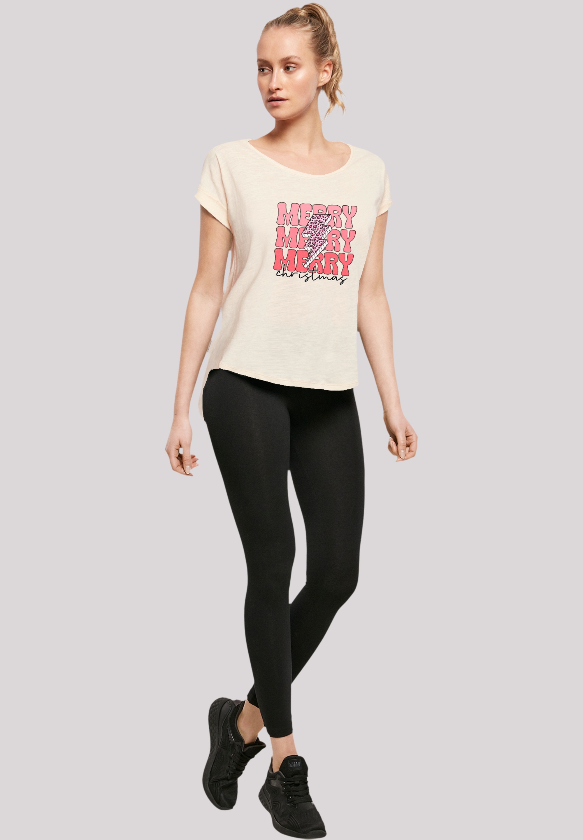 F4NT4STIC T-Shirt »Merry Weihnachten Print Leo Print«, Premium Qualität, Weihnachts-Kollection
