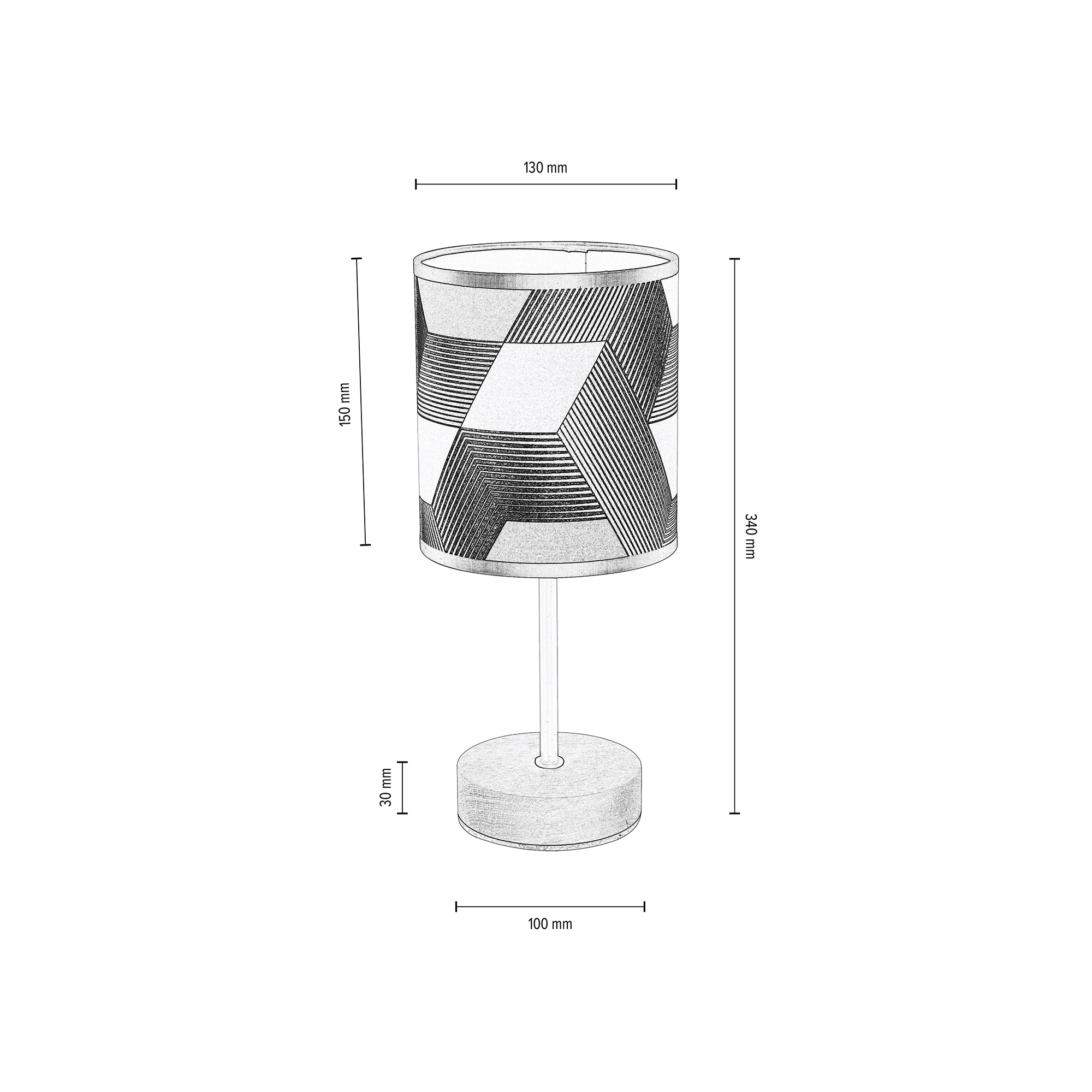 Eichenholz Aus »ESPACIO«, | LIGHTING BRITOP Tischleuchte aus Tapete FSC®-Zertifikat, BAUR laminierter flammig-flammig, mit Schirm 1
