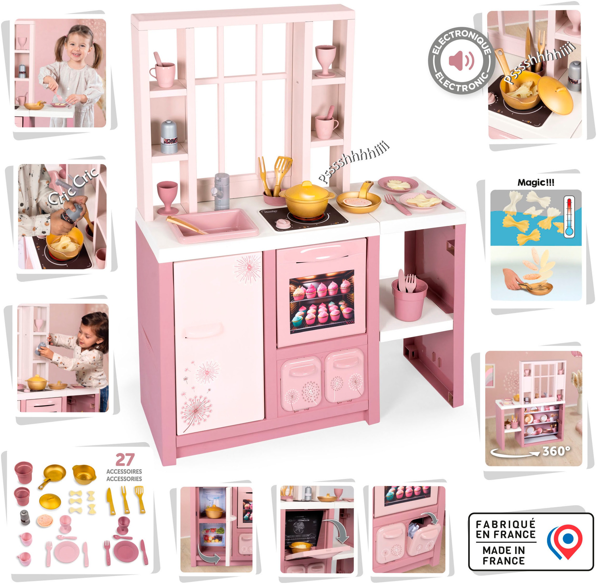Smoby Spielküche »Loft Fleur«, mit Sound; Made in Europe