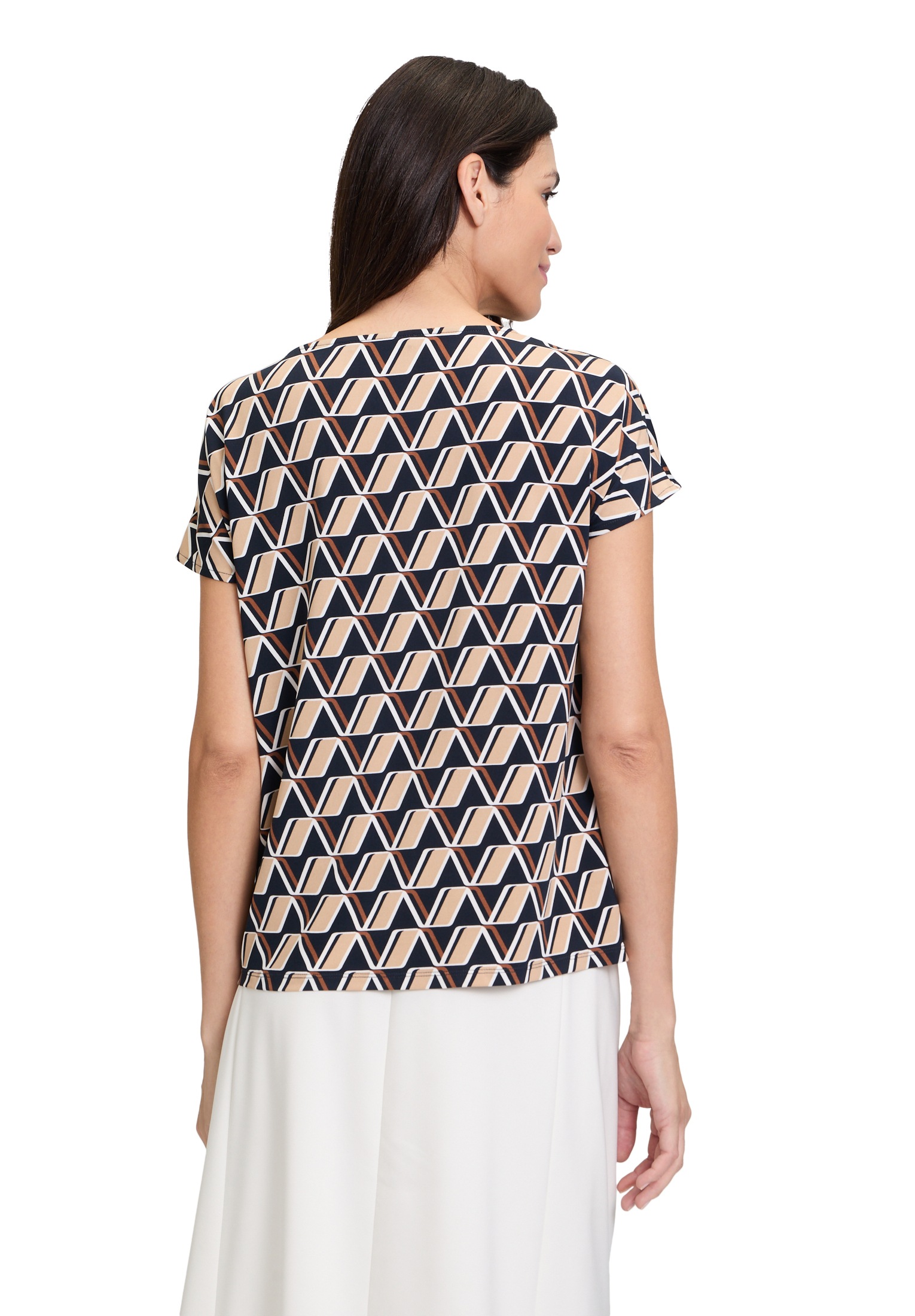 Betty Barclay Kurzarmshirt »Betty Barclay Printshirt mit Wasserfallausschnitt«, (1 tlg.), Material