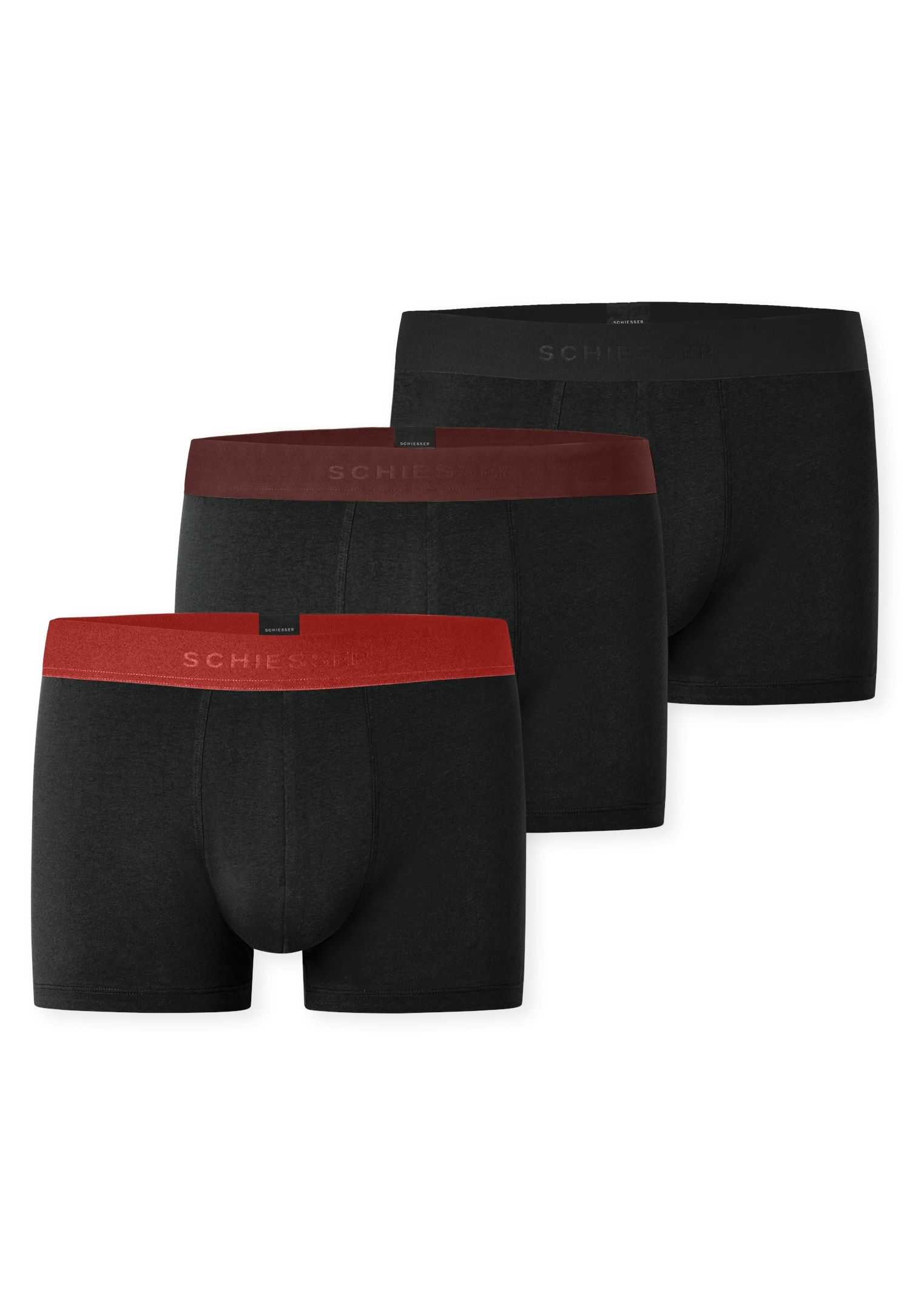 Schiesser Boxershorts »95/5 Multipacks« 3er Pack,  mit farblich abgesetztem, sportlichem Logo-Webgummibund