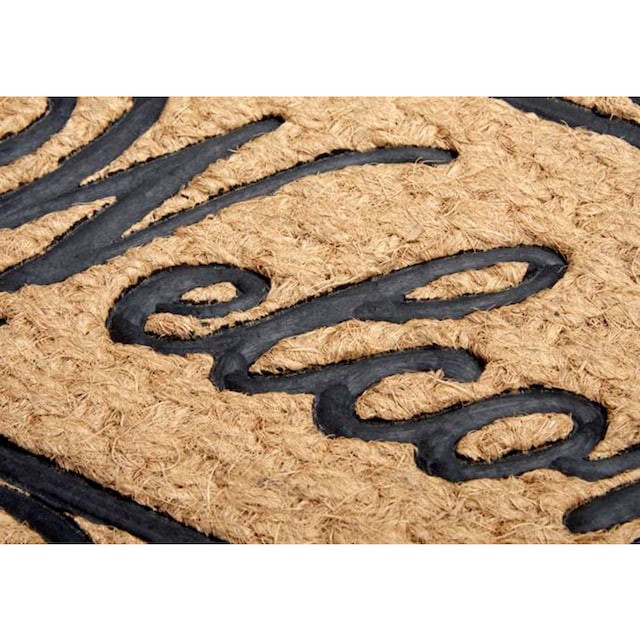 HANSE Home Fußmatte »Gummi-Kokos Braided Classic Welcome Ornament«,  rechteckig, Kokos, Gummi, Schmutzfangmatte, Outdoor, Rutschfest, Innen,  Kokosmatte | BAUR