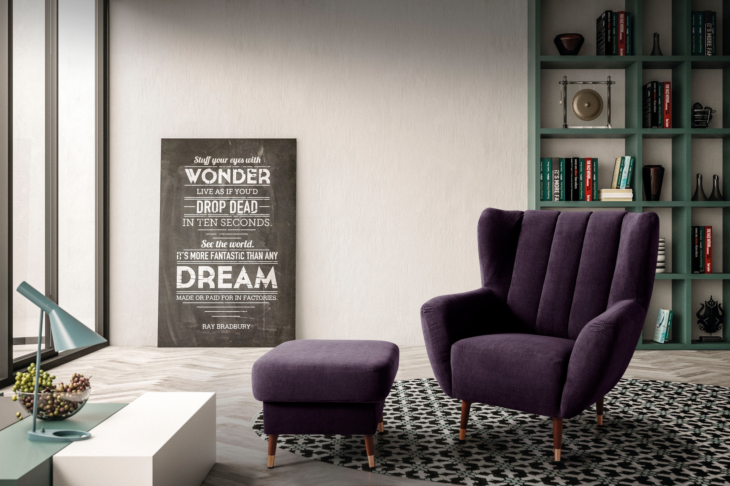 exxpo - sofa fashion Sessel »Polly, Ohrensessel, Loungesessel«, bequem mit hoher Rückenlehne, hohe Füße, hochwertige Bezüge