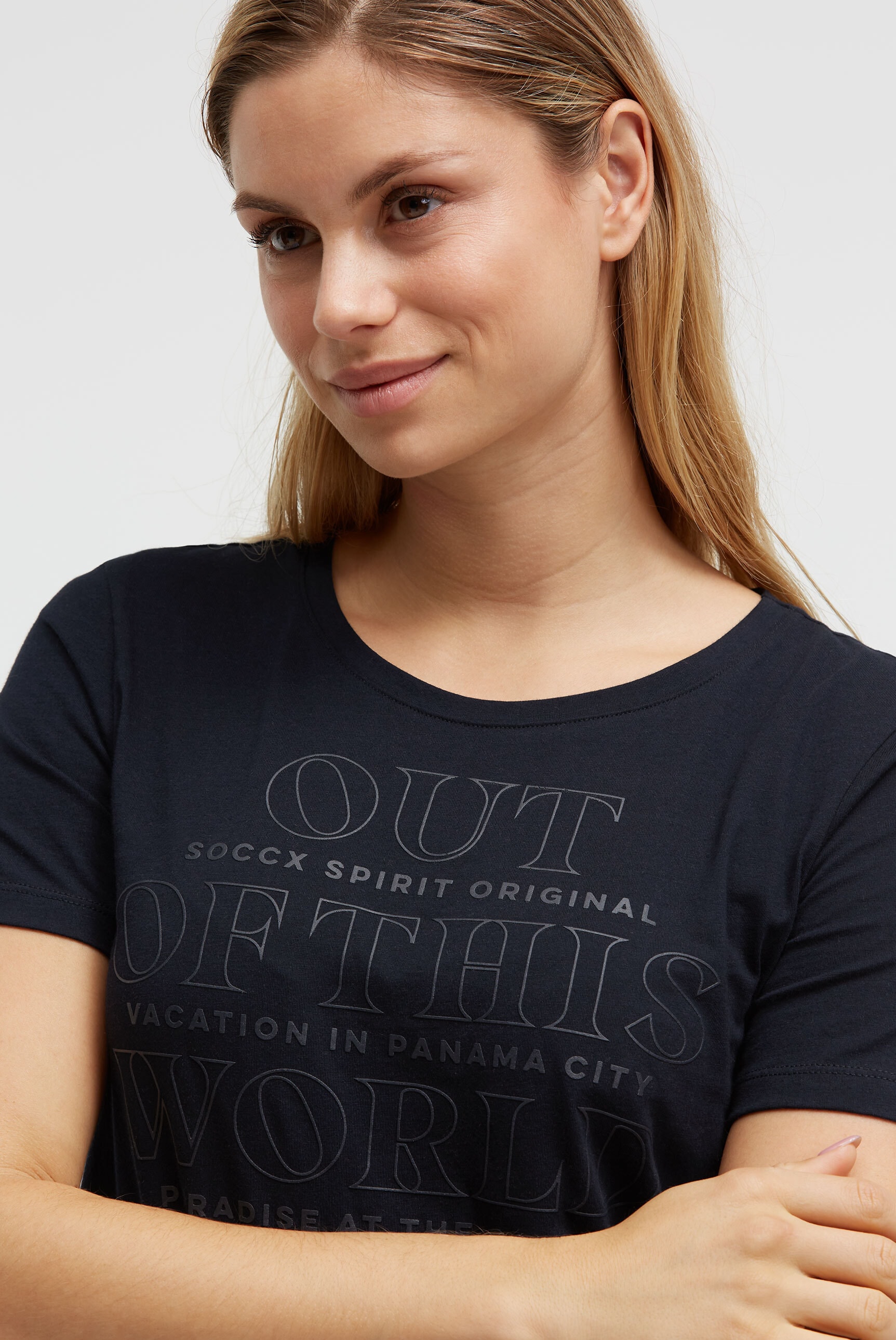 SOCCX Rundhalsshirt mit Necktape
