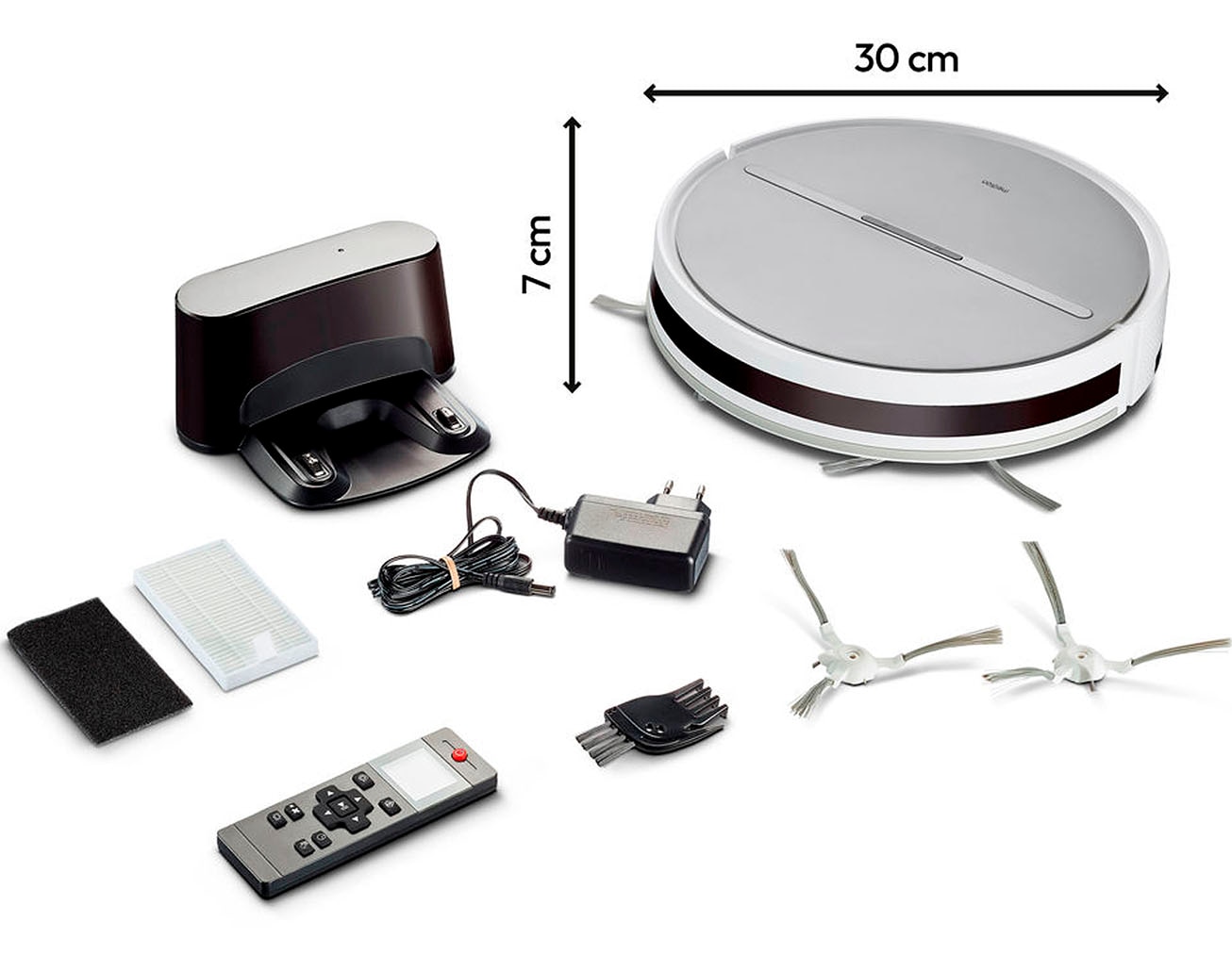 Medion® Saugroboter »E35 (MD 11157), intelligente S-Linien Navigation, 2 kPa Saugleistung«, Steuerung per Fernbedienung, 120 min Laufzeit, Ladestation