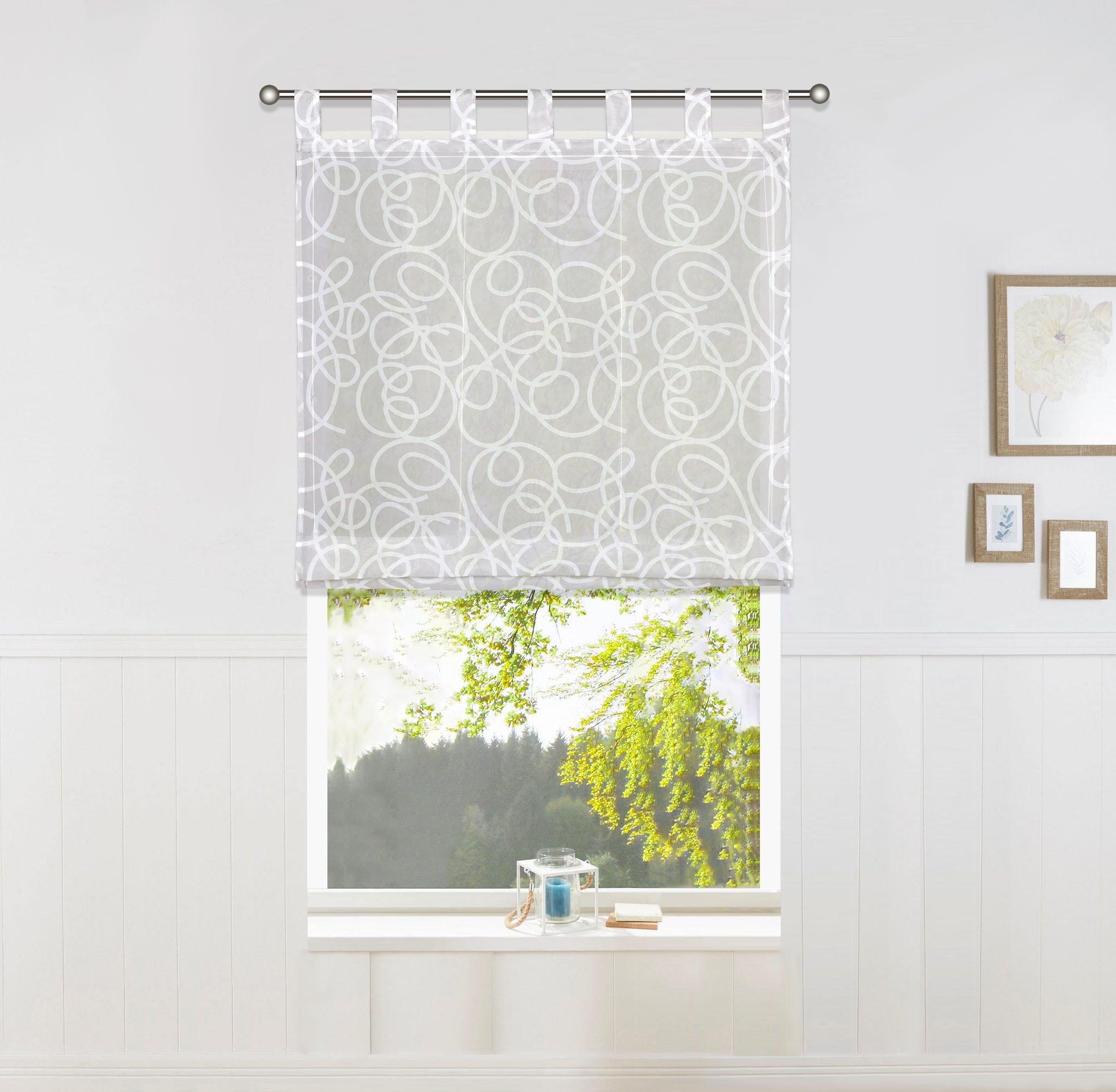 my home Raffrollo "Tanaro" mit Schlaufen Halbtransparent, Voile, Polyester günstig online kaufen