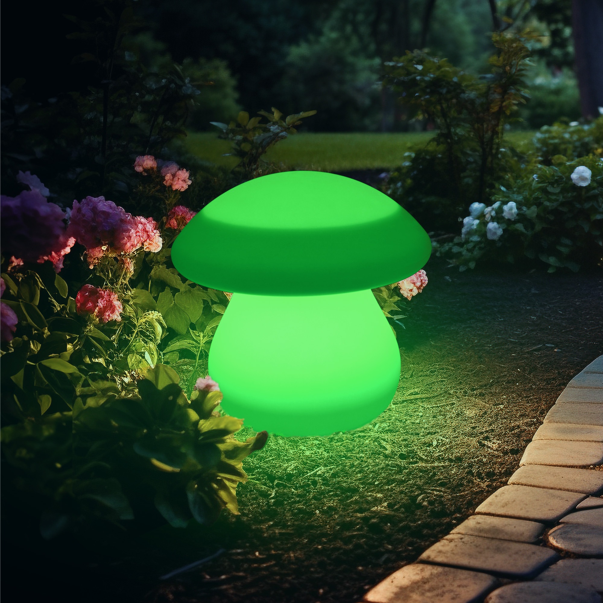 my home LED Solarleuchte »Elowyn, LED-Solar Pilz«, Leuchtmittel LED-Modul | LED fest integriert, mit Erdspieß und Fernbedienung