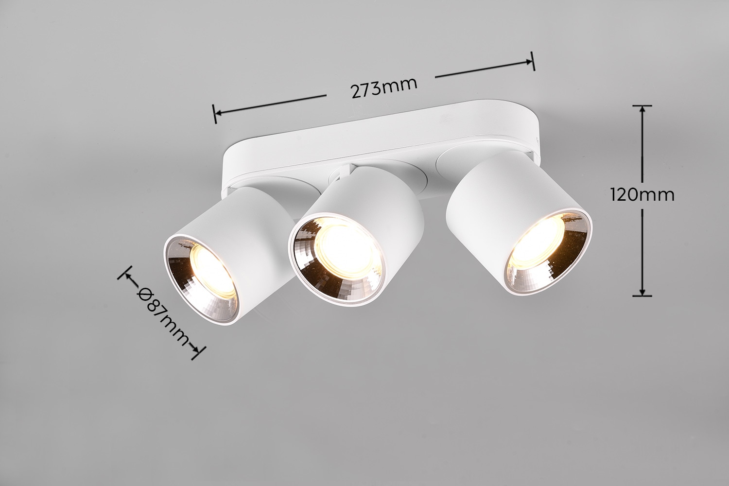 TRIO Leuchten Deckenleuchte »GUAYANA, Deckenspot 3-flammig exkl 3x GU10 max 10W Spot verstellbar« GU10 1 Stk. warmweiß - kaltweiß als Aufbauspot oder Einbauspot nutzbar Spot schwenkbar und drehbar