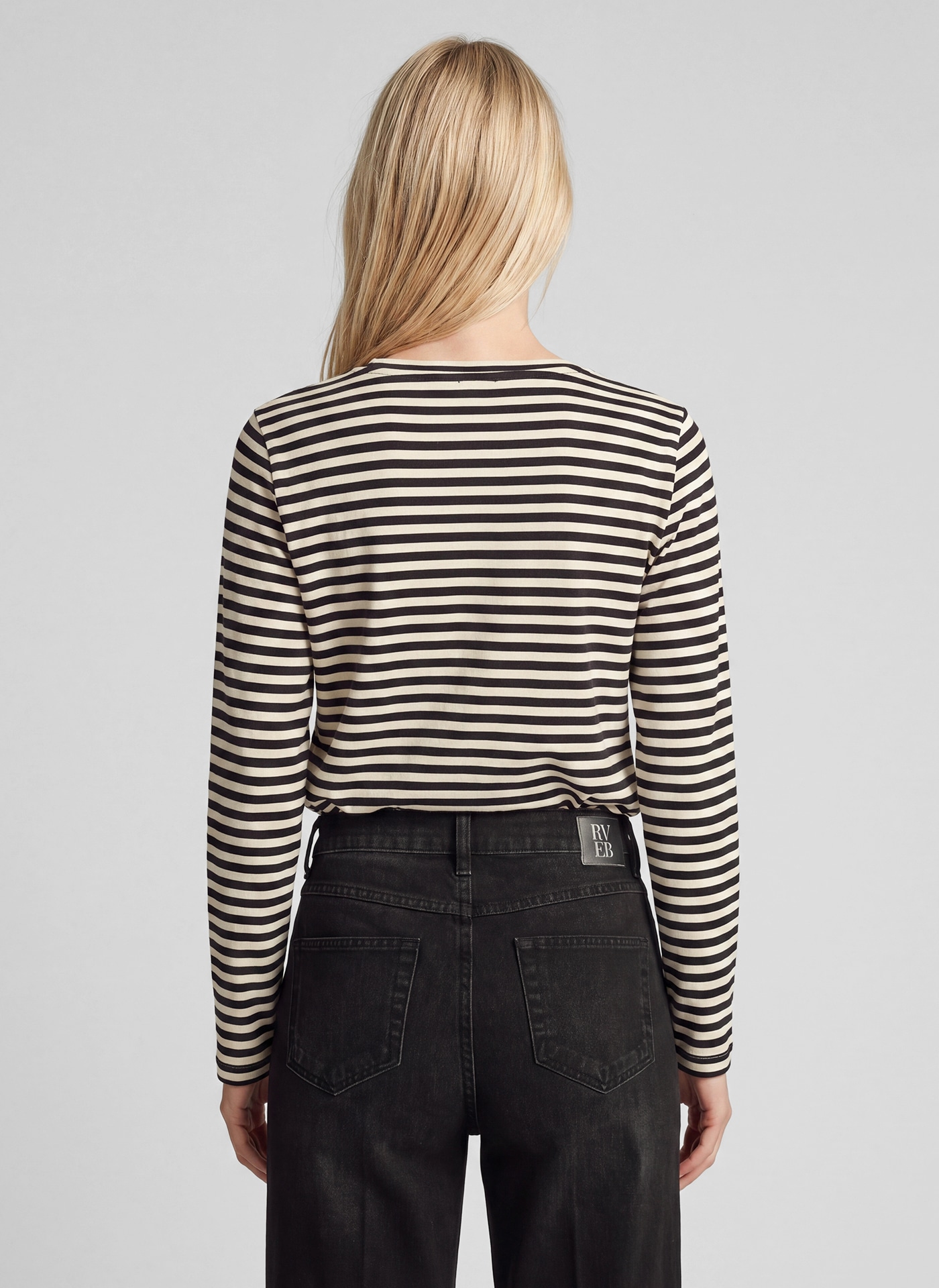 Rabe Langarmshirt im Streifen-Design und mit Print