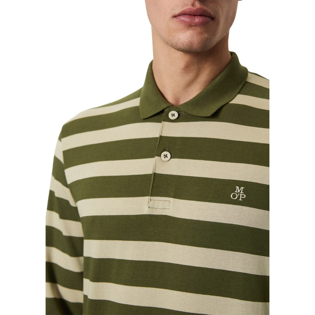 Marc O'Polo Langarm-Poloshirt »mit garngefärbtem Streifenmuster«