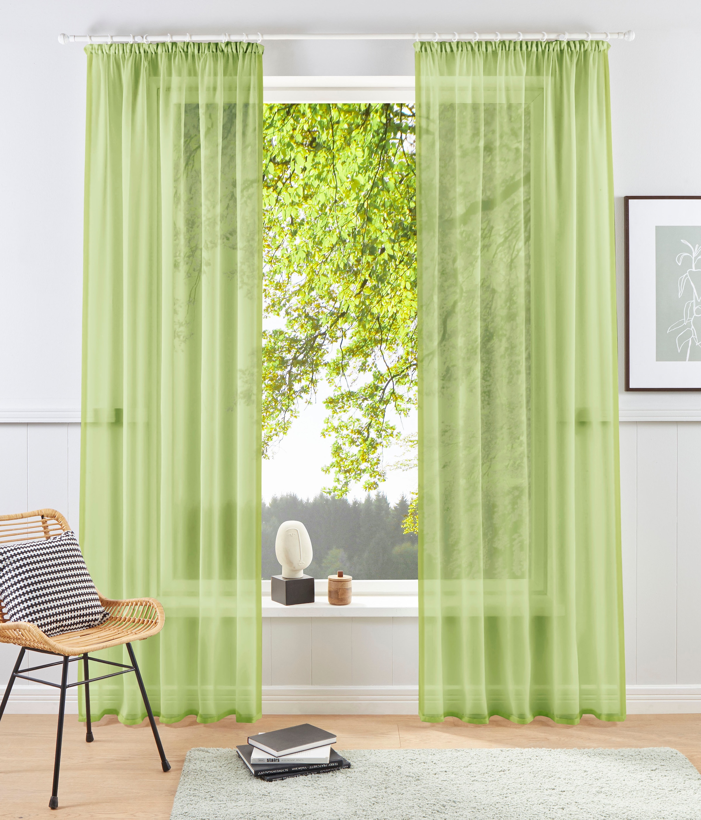 my home Gardine "XANA mit Ösen, Kräuselband oder Schlaufen" Kräuselband 1 S günstig online kaufen