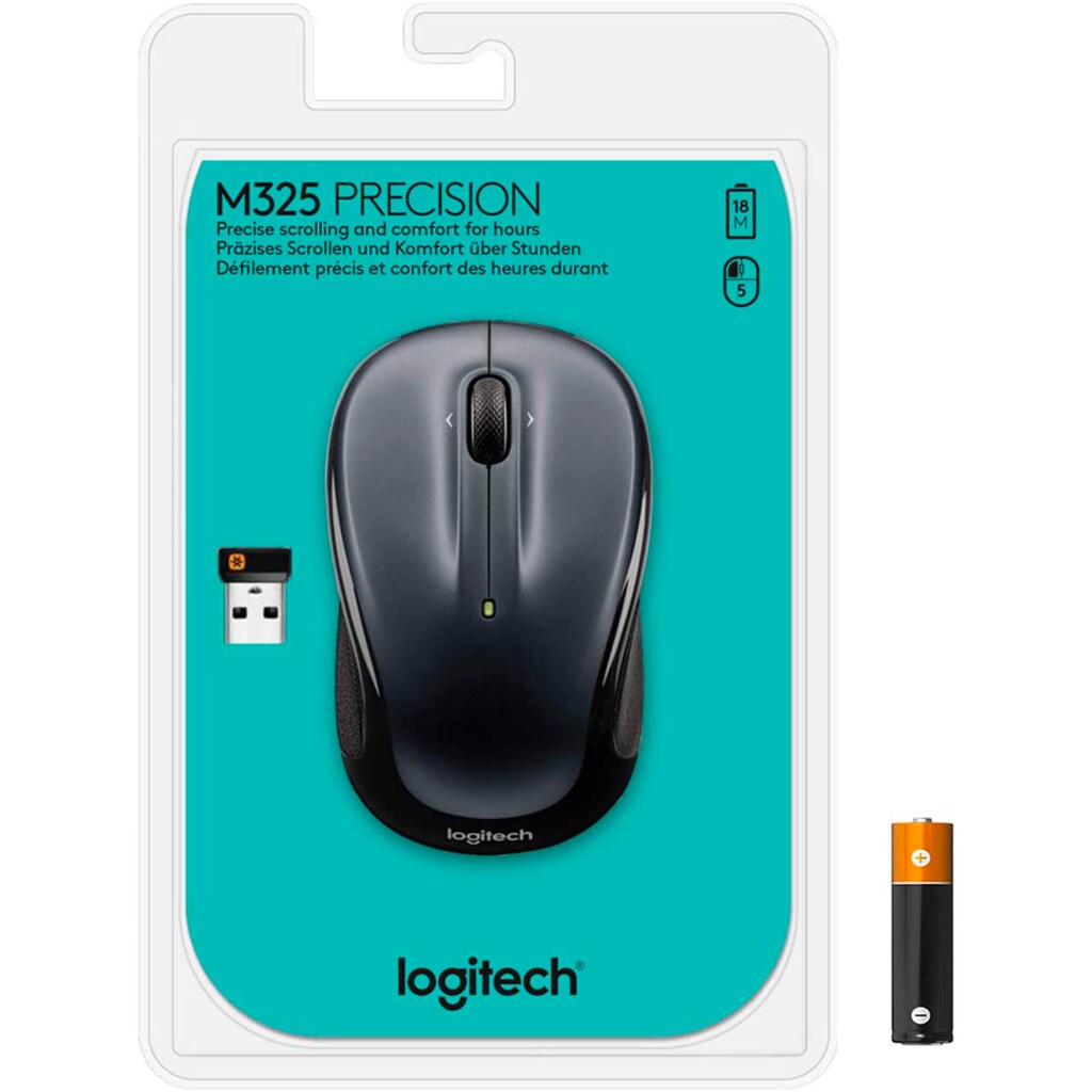 Logitech Maus »Wireless Mouse M325 Dark Silver«