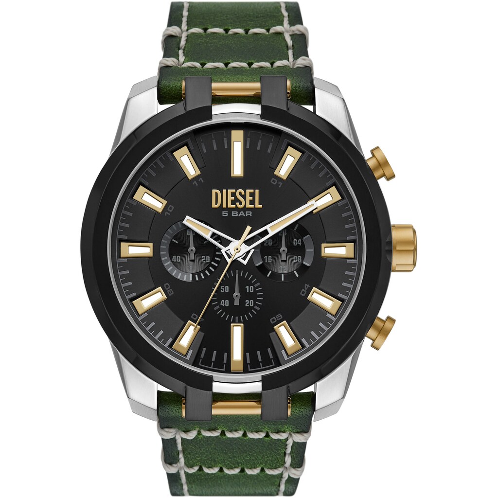 Diesel Chronograph »SPLIT, DZ4588«, Quarzuhr, Armbanduhr, Herrenuhr, Stoppfunktion, 12/24-Stunden-Anzeige