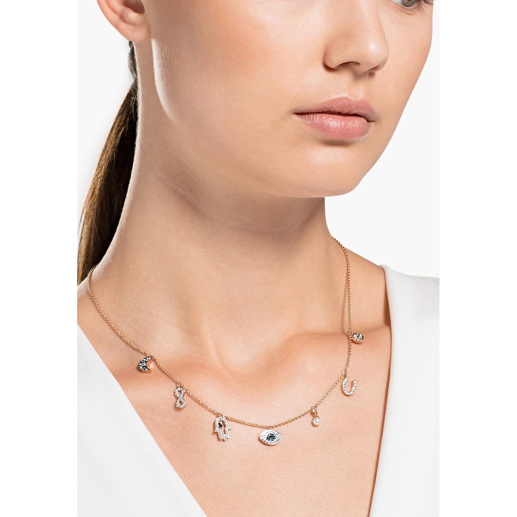 Swarovski Kette mit Anhänger »Symbolic, mehrfarbig, Rosé vergoldet, 5497664«, mit Swarovski® Kristall - mit Swarovski® Perle