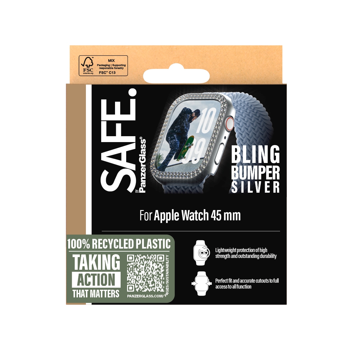 SAFE by PanzerGlass Handyhülle »Bling Bumper für Apple Watch 10 46mm«, Backcover, Schutzhülle, Handyschutzhülle, Case, Schutzcase, stoßfest