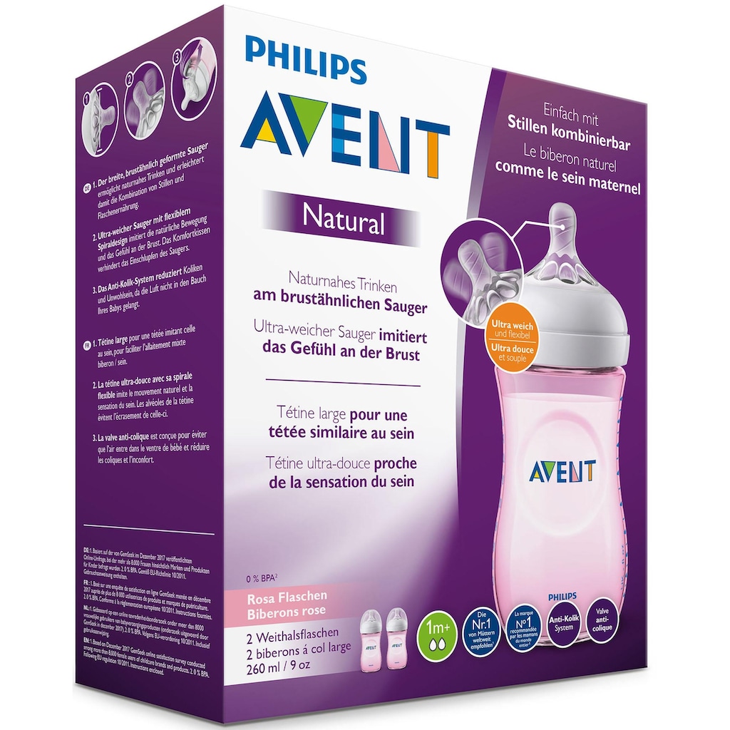 Philips AVENT Babyflasche »Natural SCF034/27«, (2er-Pack)