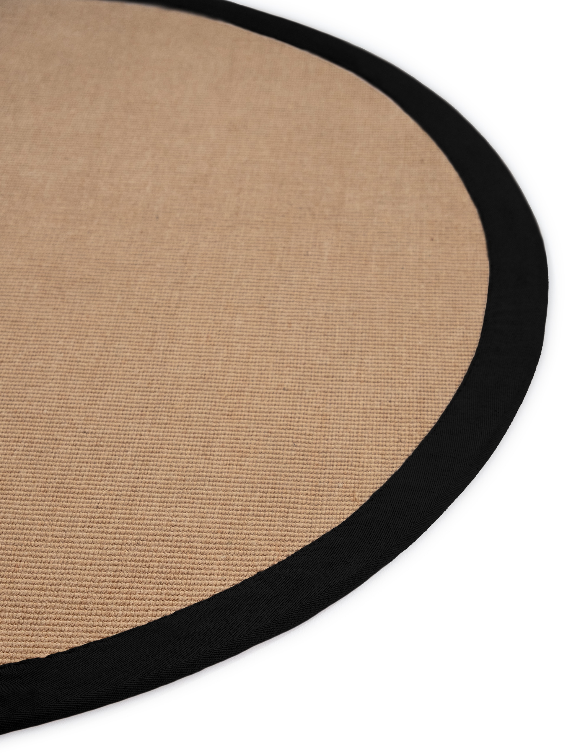 carpetfine Sisalteppich »Sisal«, rund, 5 mm Höhe, mit farbiger Bordüre, Anti-Rutsch Rückseite