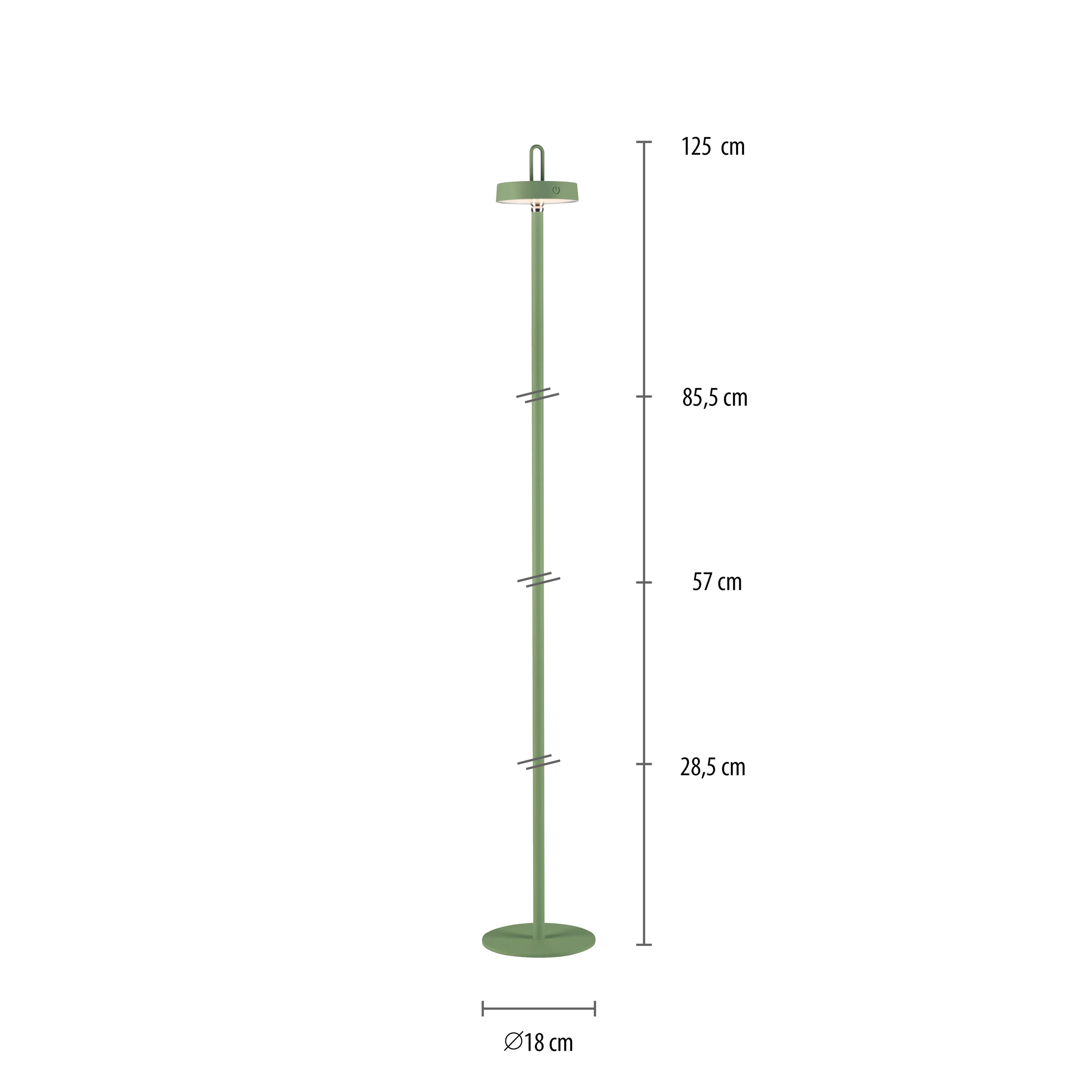JUST LIGHT Stehlampe »AMAG«, 1 flammig, Leuchtmittel LED-Modul | LED fest integriert, Akkuleuchte