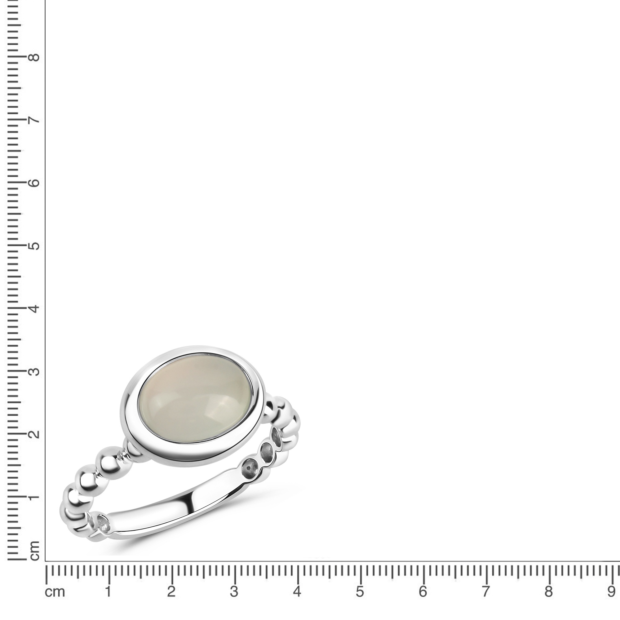 Vivance Fingerring »925 Sterling Silber rhodiniert Katzenauge hellblau«
