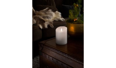KONSTSMIDE LED-Kerze, (1 tlg.), LED Echtwachskerze, weiß, mit 3D Flamme, Ø 10 cm,... kaufen