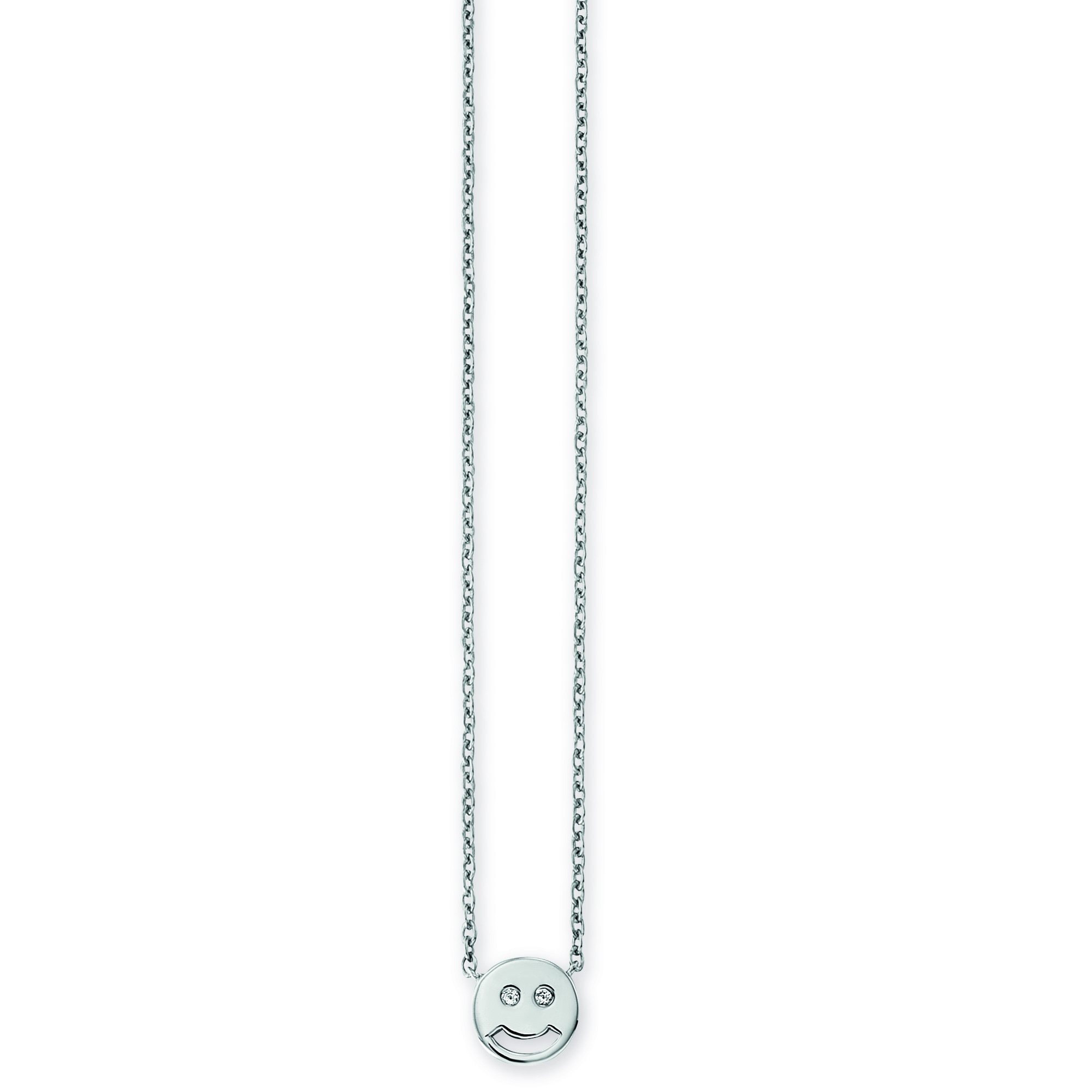CAÏ Collierkettchen »925/- Sterling Silber rhodiniert Zirkonia Smile«