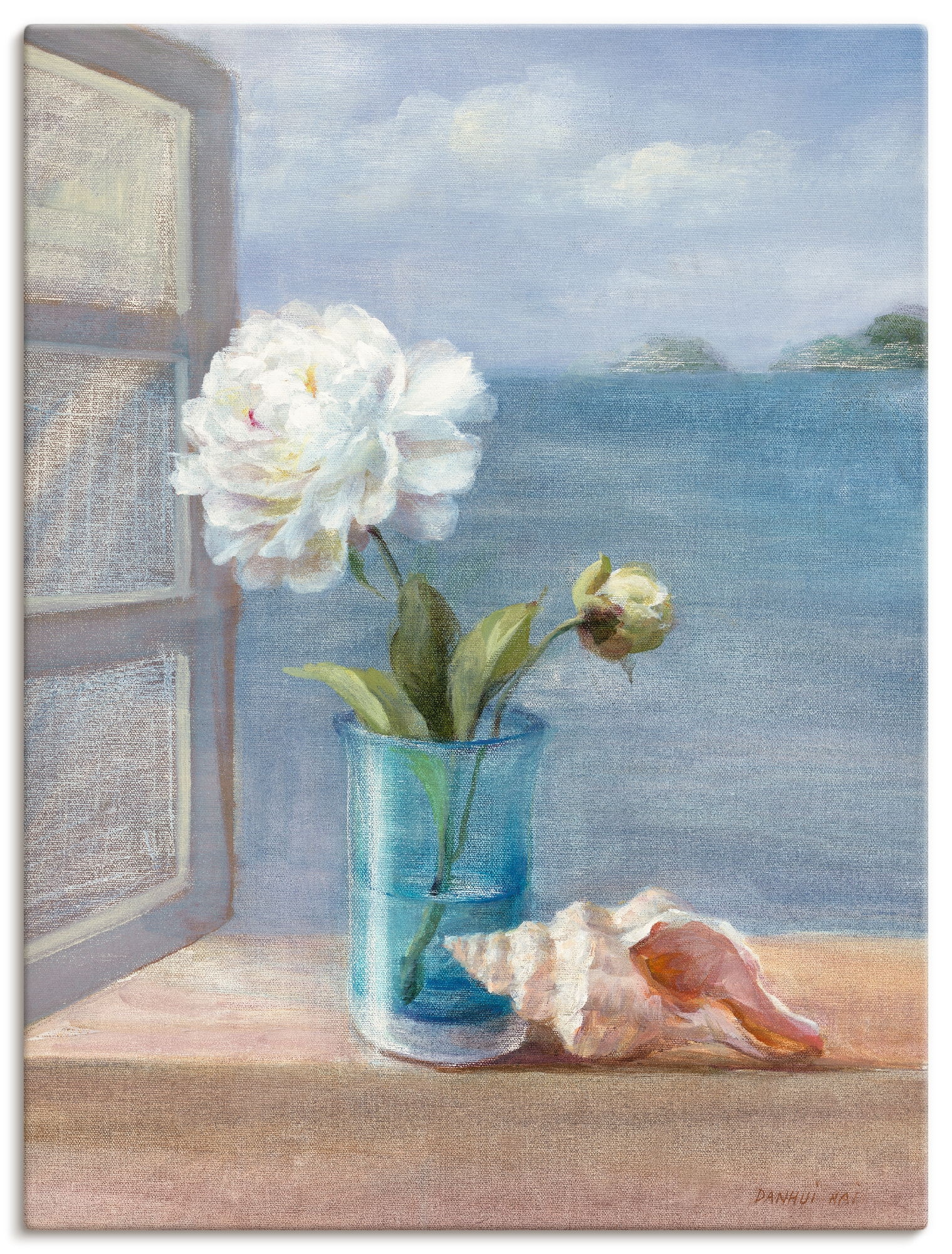 Artland Leinwandbild "Küsten Blumen I", Arrangements, (1 St.), auf Keilrahmen gespannt