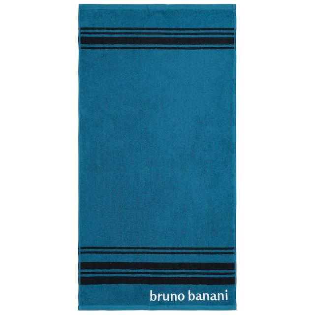 Black Friday Bruno Banani Handtuch Set »Daniel«, Set, 5 tlg., Walkfrottee,  Streifen-Bordüre & Markenlogo, Handtücher aus 100% Baumwolle | BAUR
