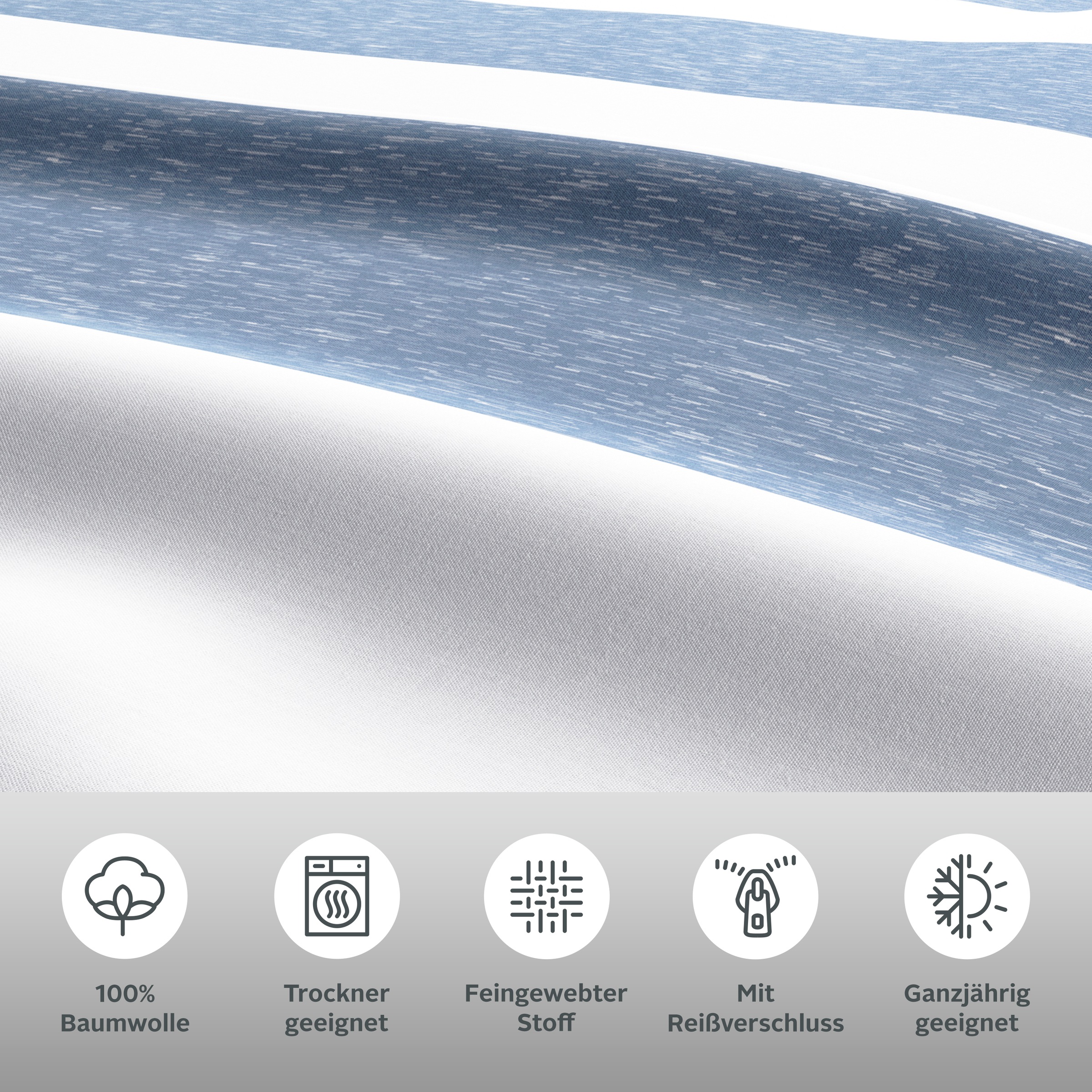 Thumbnail - OTTO home Wendebettwäsche "Big Stripe" 2 Stk. 100% GOTS Baumwolle, ab Größe 135x200 cm