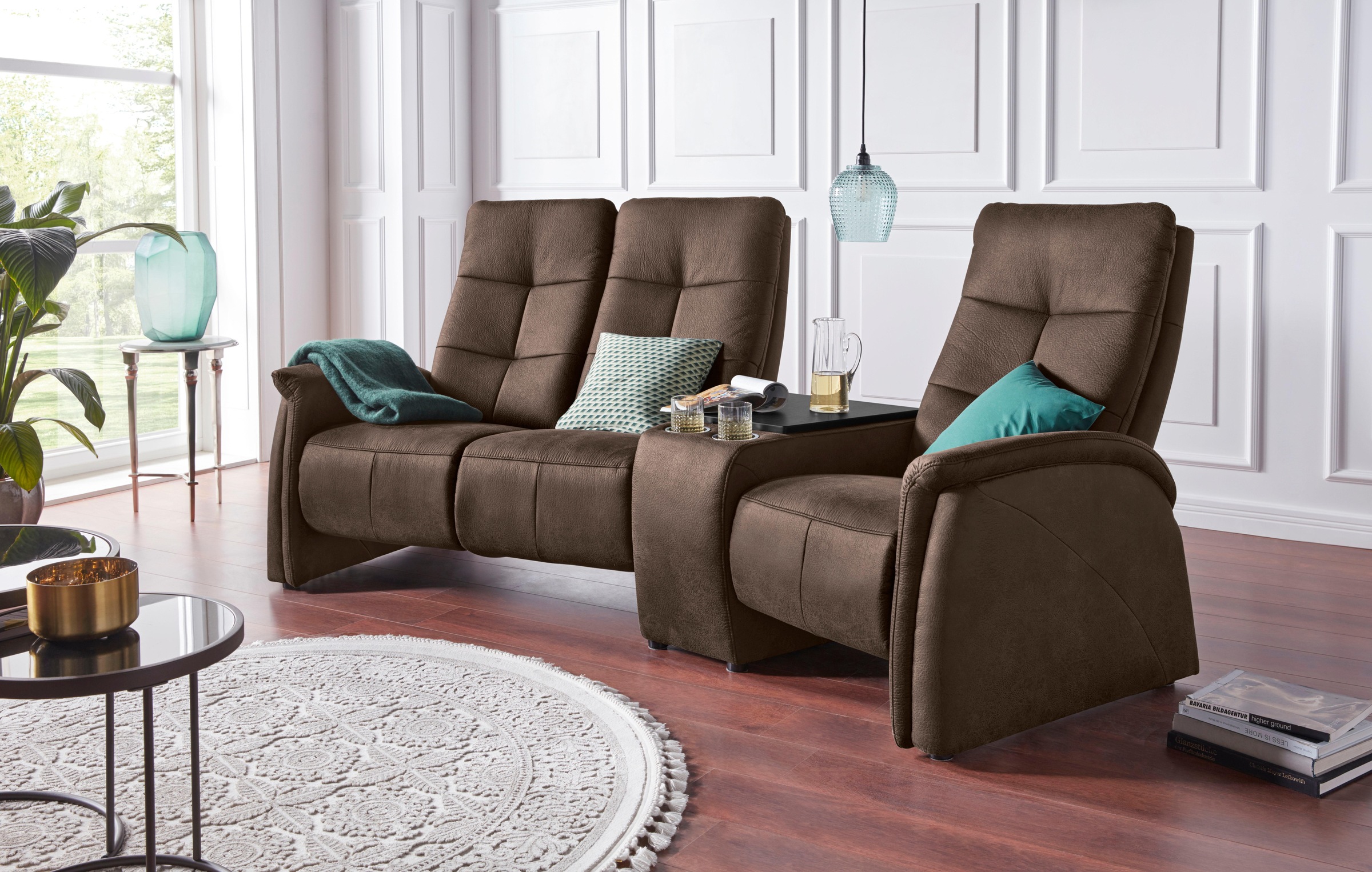 exxpo - sofa fashion 3-Sitzer »Tivoli, Kinosofa mit Relaxfunktion, mit Ablagetisch und Stauraum«, bequem und komfortabel, hohe Rückenlehne