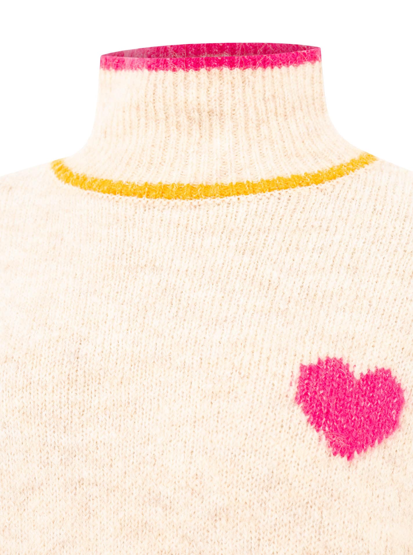 Zwillingsherz Stehkragenpullover »"Heart"« mit Herz und farbigen Streifen, hoher Kragen, oversize