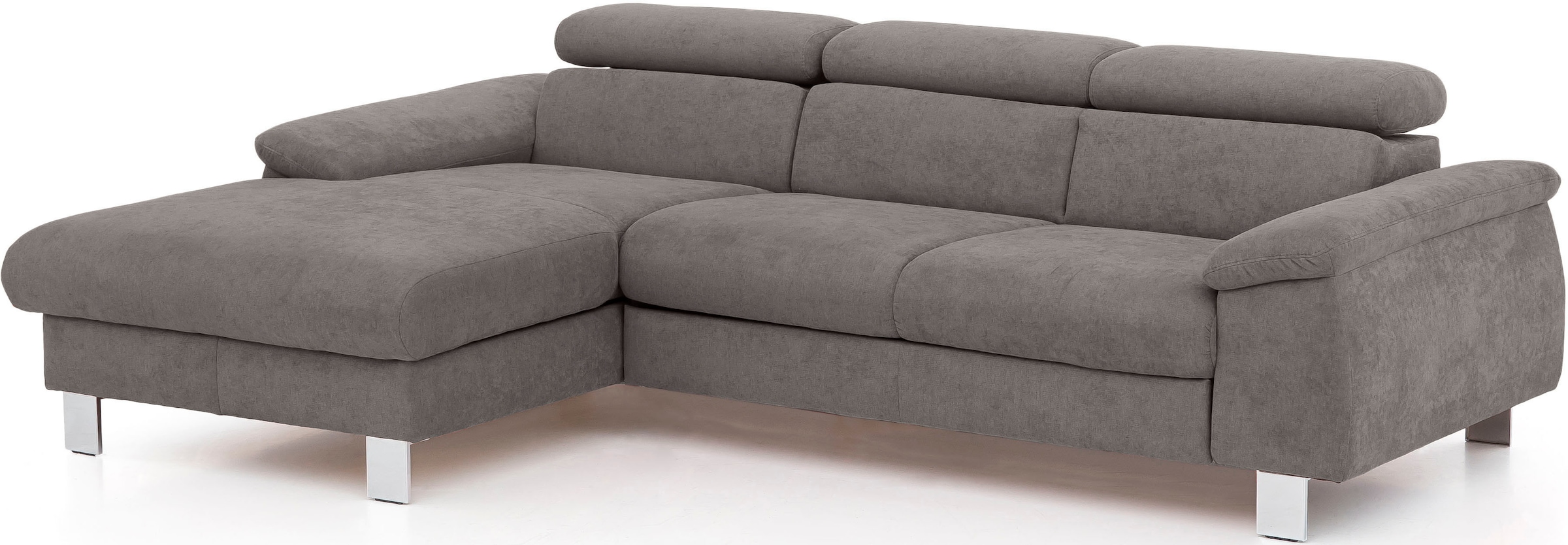 COTTA Ecksofa »Komaris L-Form, B: 244 cm« mit Kopfteilverstellung, optional Bettfunktion, Bettkasten & Licht