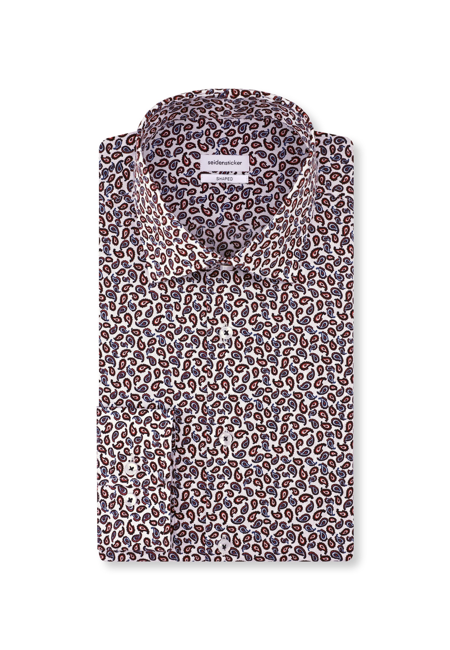 seidensticker Businesshemd »Shaped« Shaped 1/1 Kentkragen Paisley