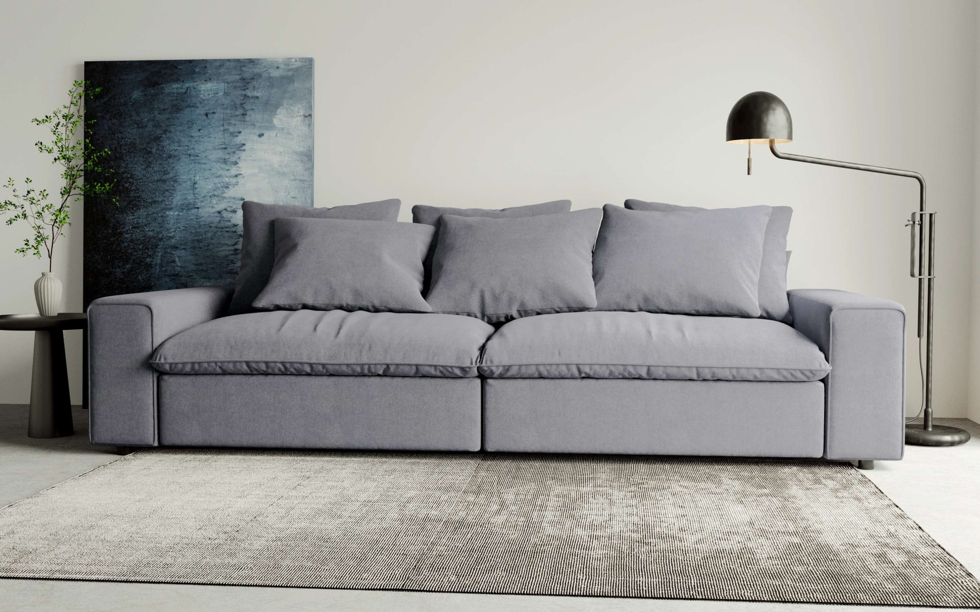 andas Big-Sofa »Venslev«, Lounge-Sofa, mit extra tiefer Sitzfläche und losen Kissen