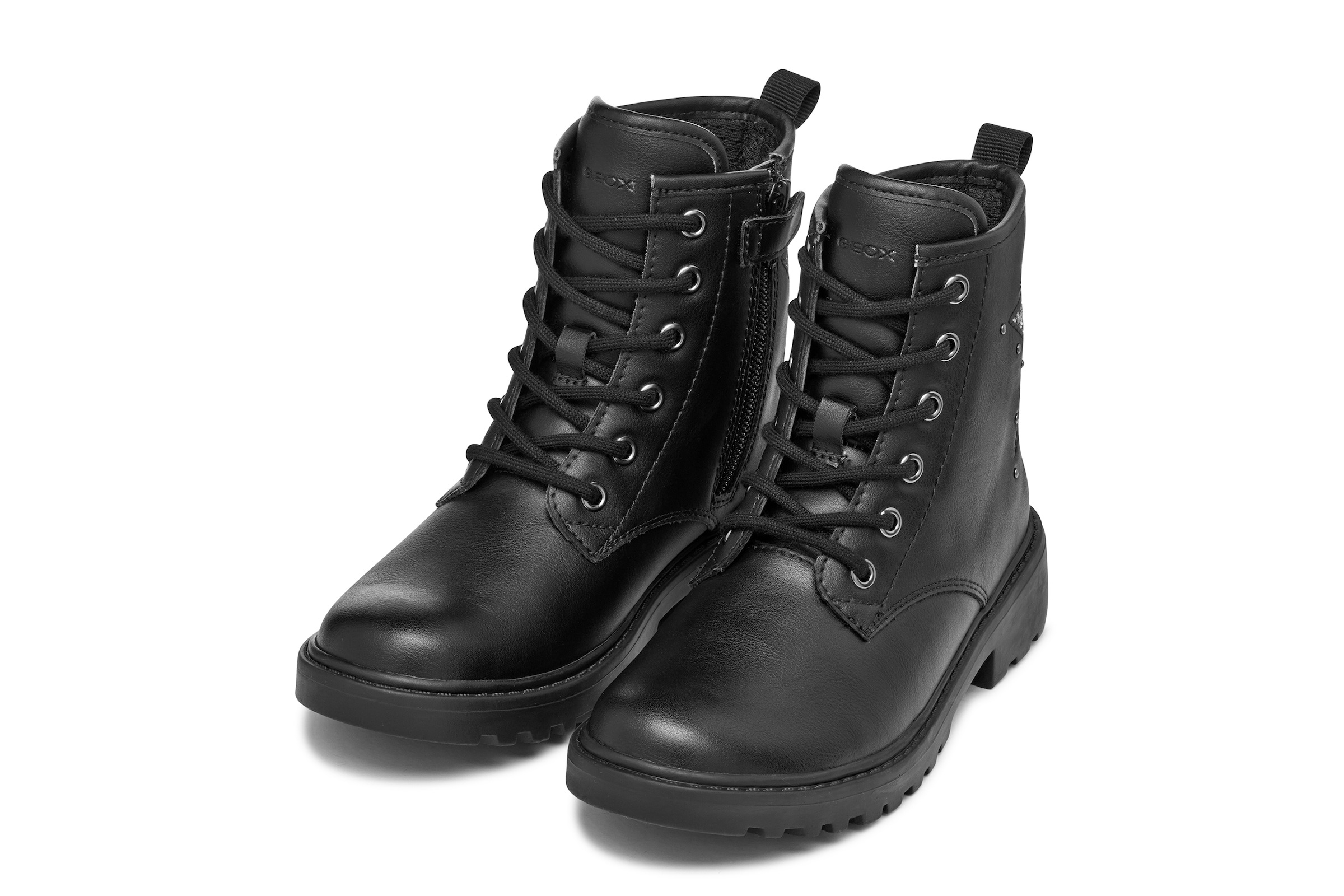 Geox Schnürboots "J CASEY GIRL" Schnürstiefelette mit Glitter-Stern, Größenschablone zum Download
