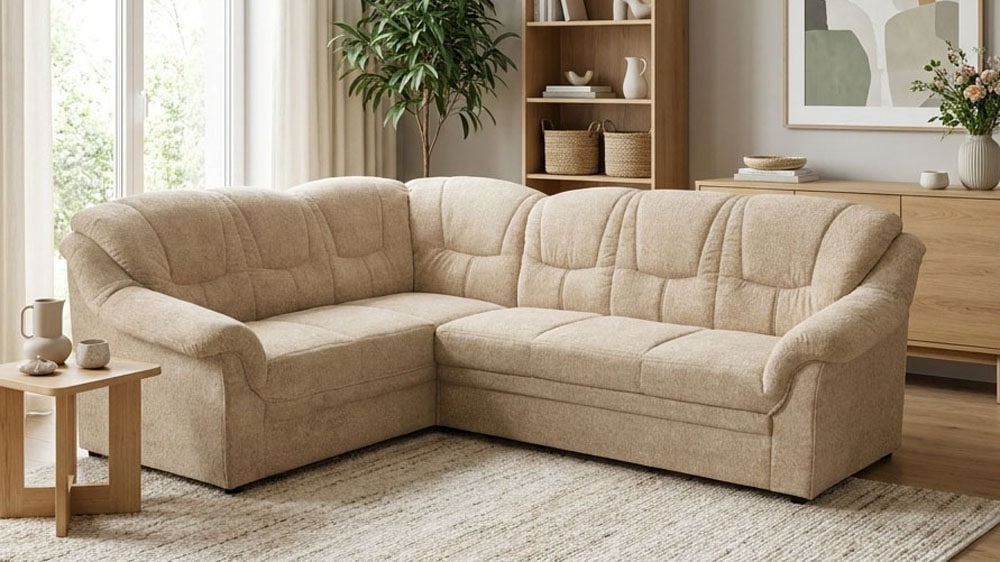 OTTO home Ecksofa "Nyborrg 234 x 185 cm, auch mit Schlaffunktion, formschön & stabil" L-Form, aus haustierfreundlichem Pet Friendly Bezug