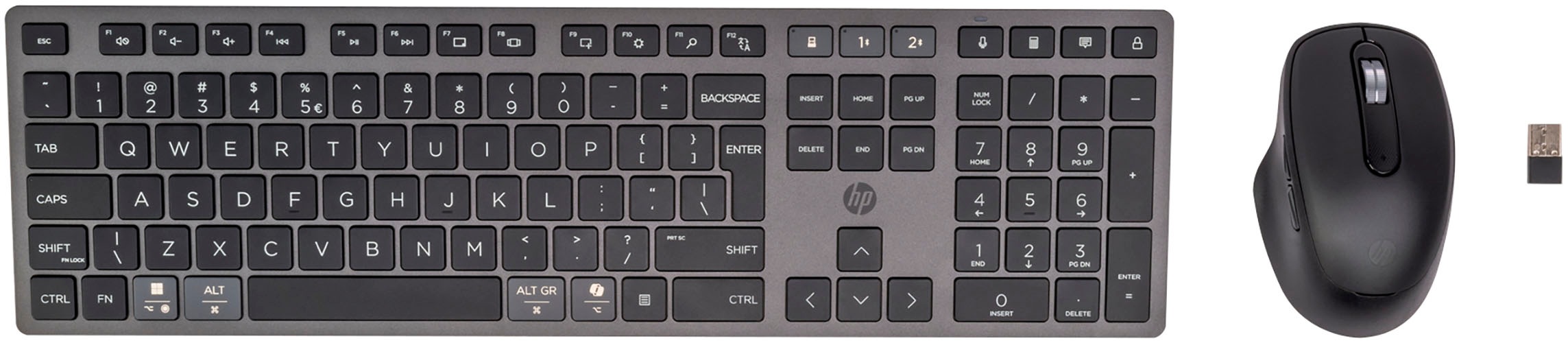 HP Tastatur- und Maus-Set "720 Kombo mit wiederaufladbarer kabelloser Tastatur und Maus"schwarz, Eingabegeräte-Sets