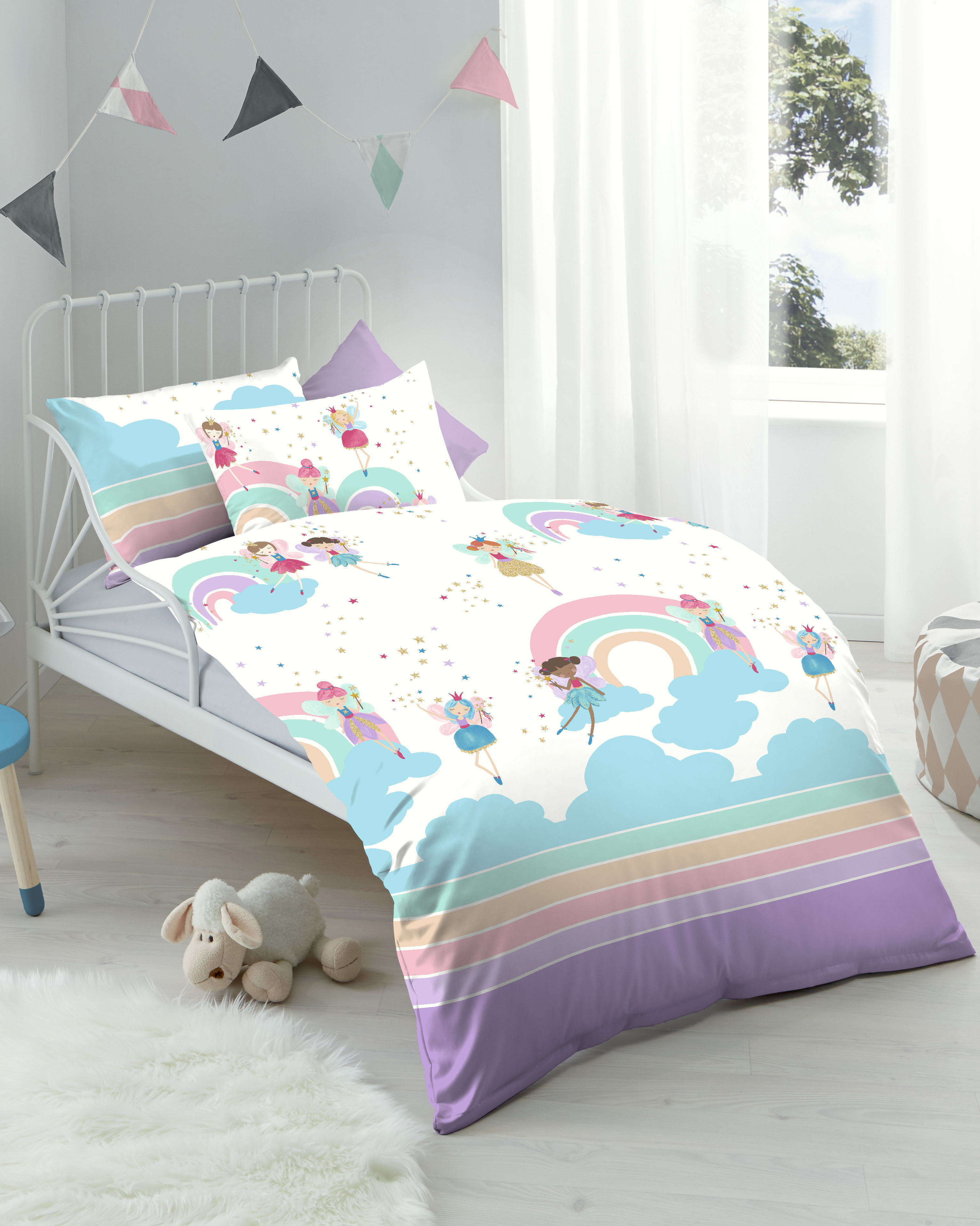 Thumbnail - Kaeppel Kinderbettwäsche "Rainbow Fairies" 2 Stk. Mit Feen