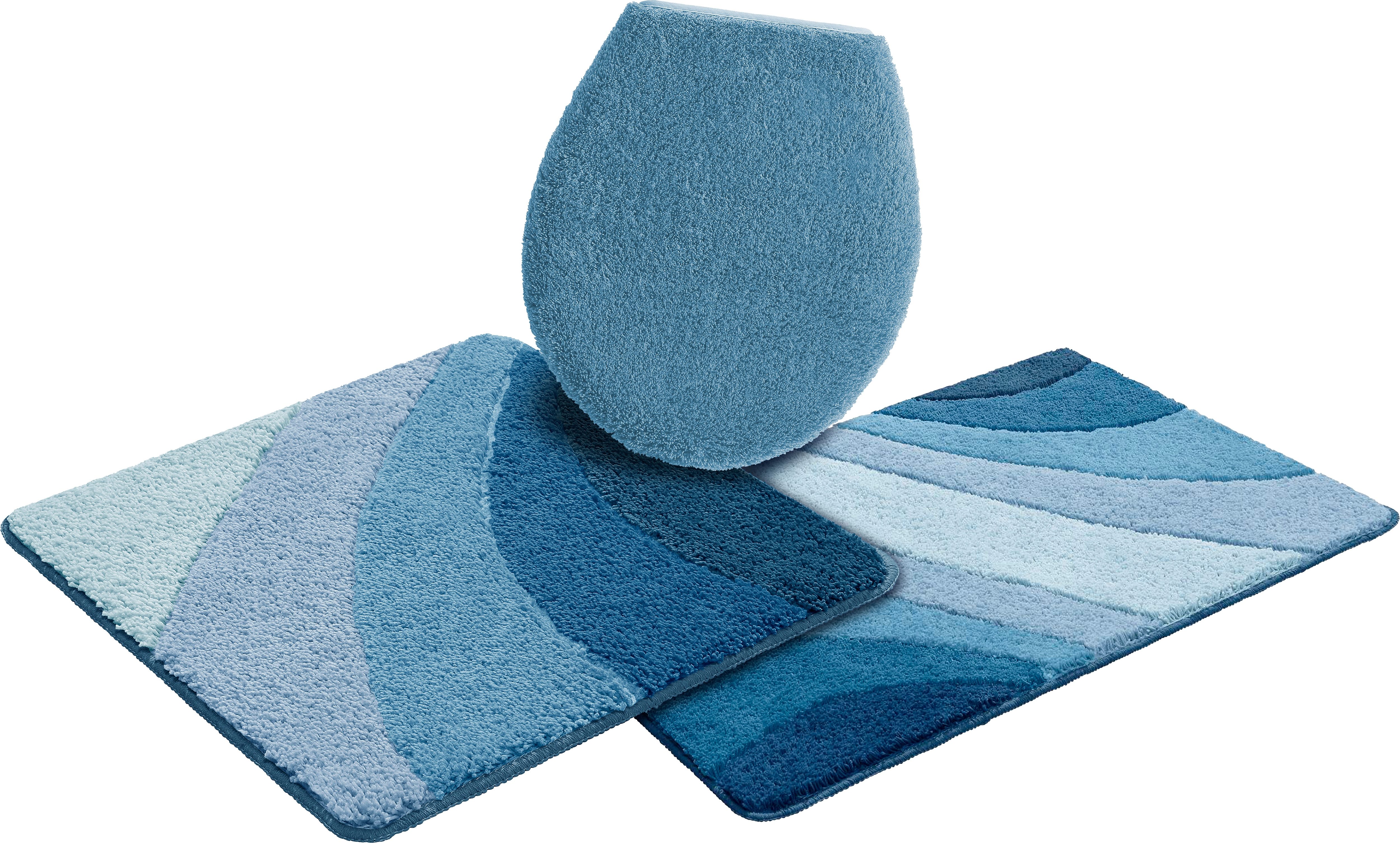 OTTO home Badematte "Josie, Badvorleger, Badezimmer Teppich" Höhe 20 mm rutschhemmend beschichtet fußbodenheizungsgeeignet schnell trocknend strapazierfähig Badteppich, Badematten, rechteckig, rund & als 3-tlg. Set erhältlich