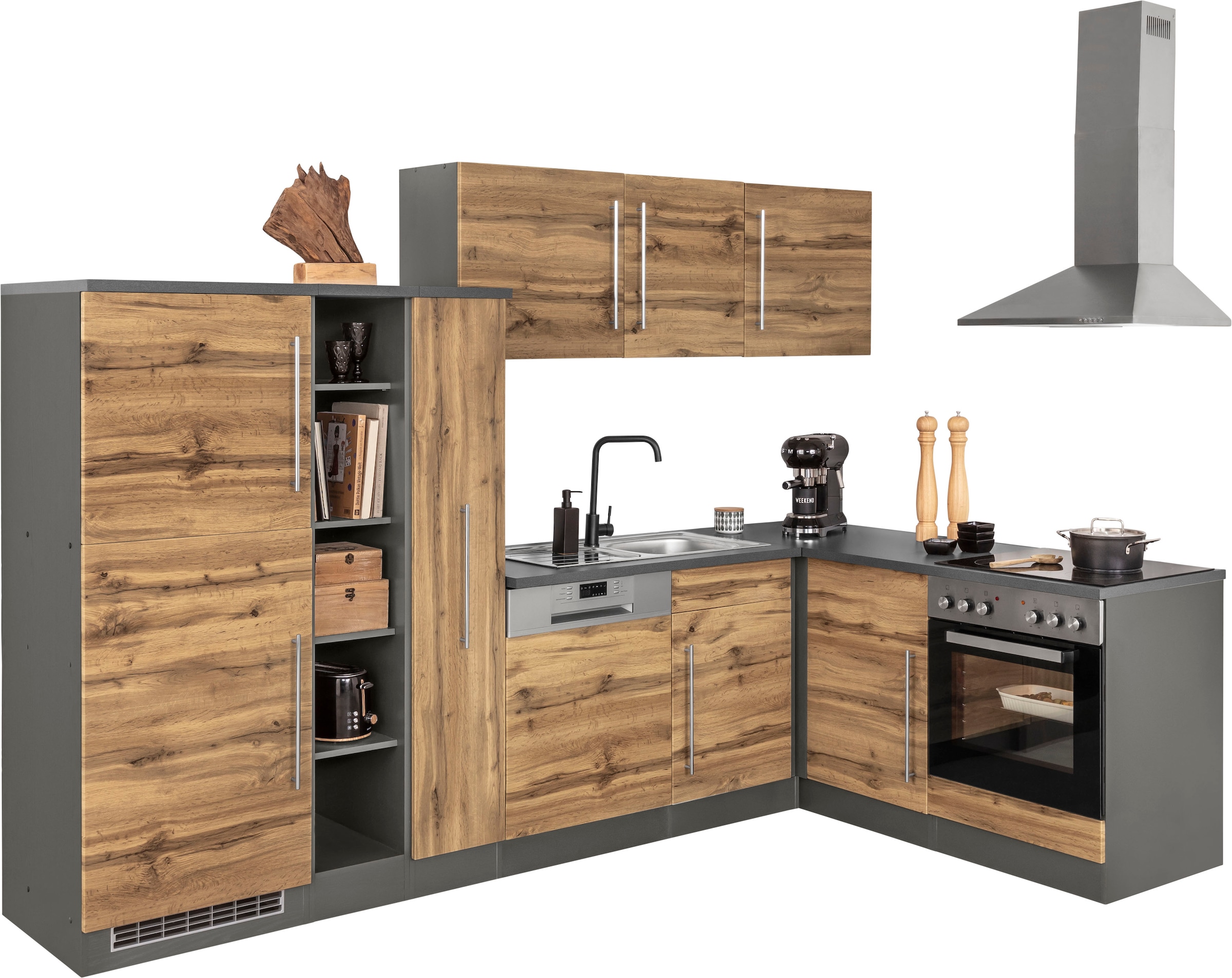 Kochstation Winkelküche »KS-Samos«, ohne E-Geräte, Stellbreite 290/170 cm